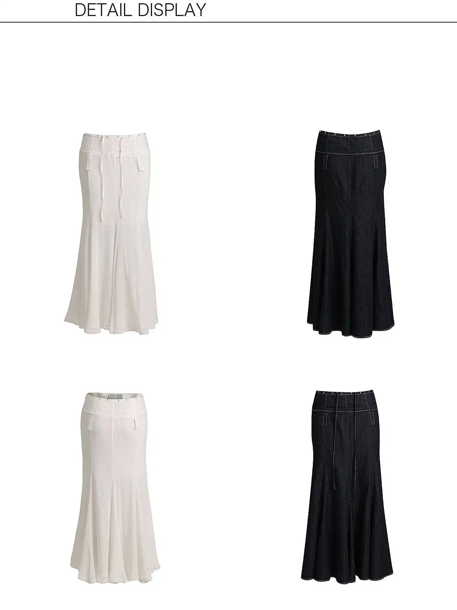 2th Desire Rivet Waistband Sheer Fishtail Maxi Skirt | Canton Collective