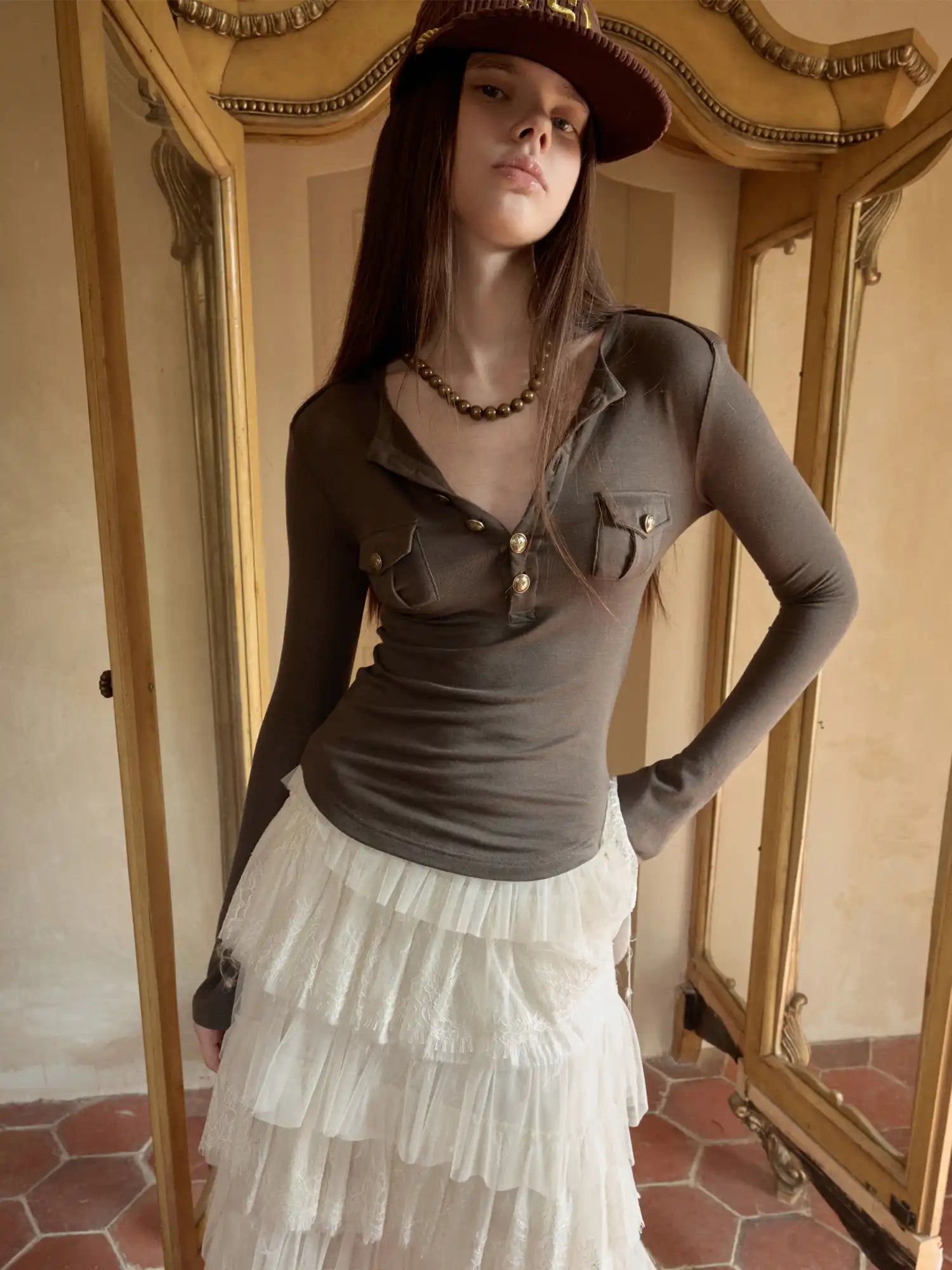 1Jinn Studio Royal Button Henley Long Sleeve Tee | Canton Collective