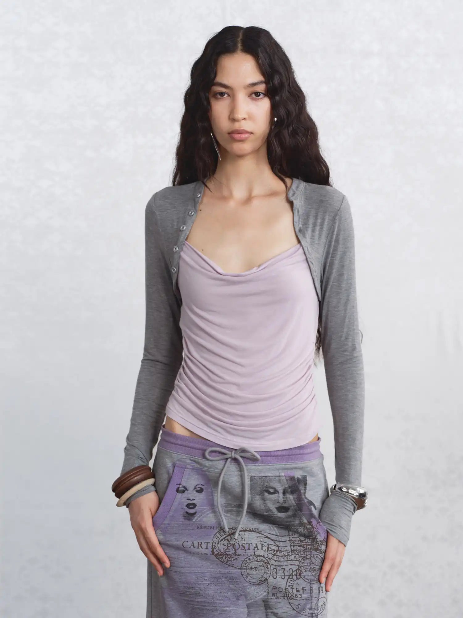 I'M STILL IN Ruched Cowl Neck Top | Canton Collective