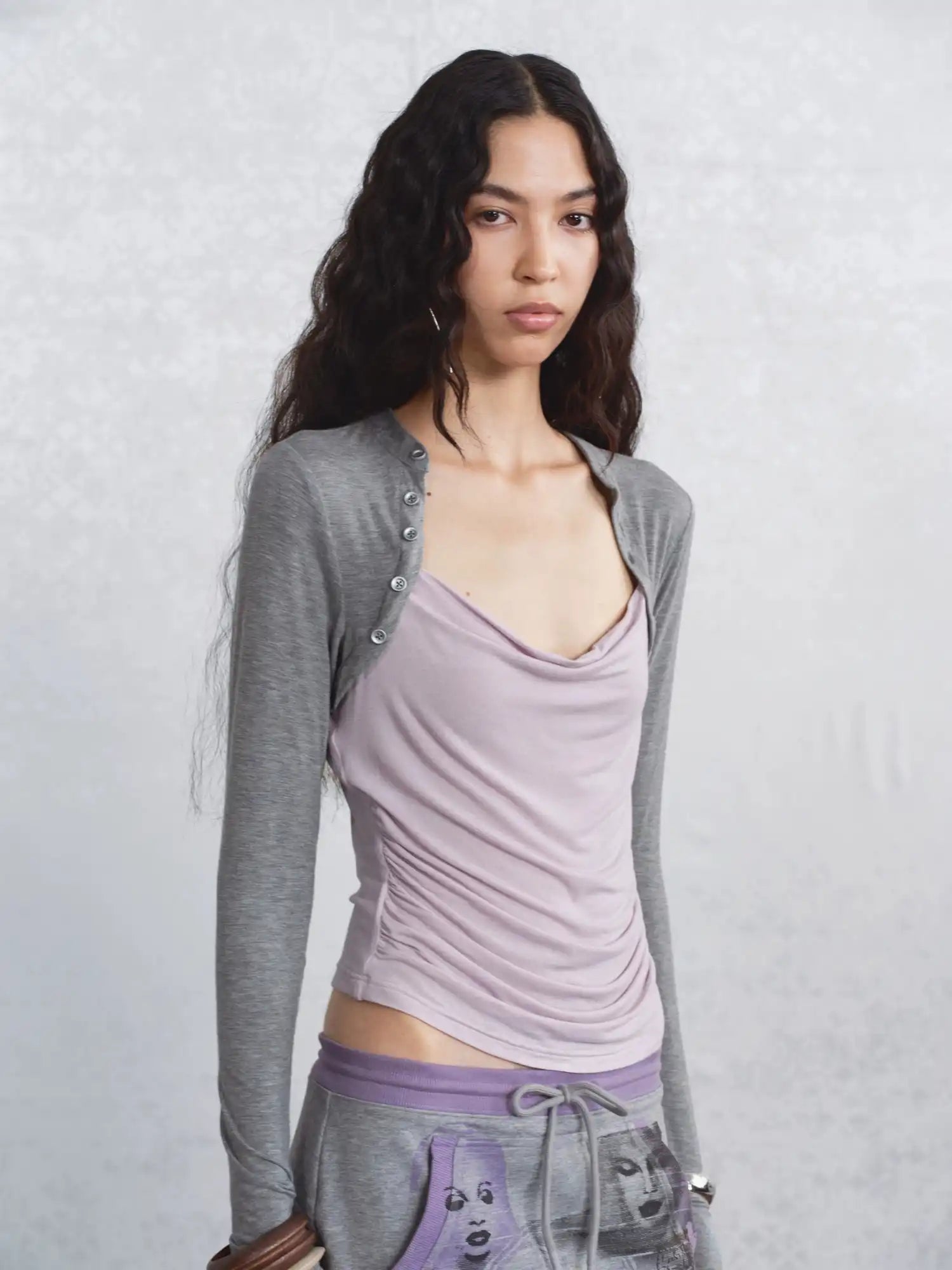I'M STILL IN Ruched Cowl Neck Top | Canton Collective