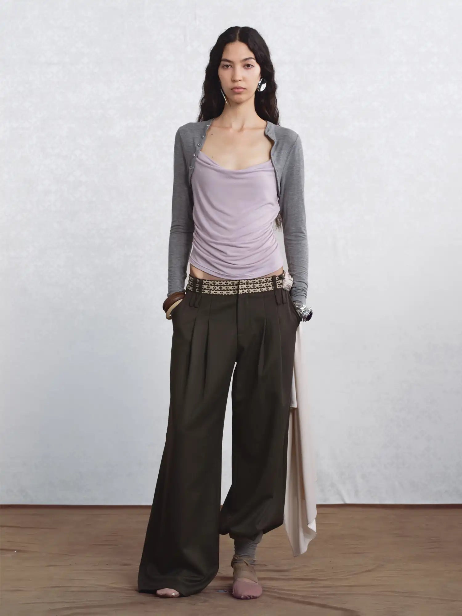I'M STILL IN Ruched Cowl Neck Top | Canton Collective