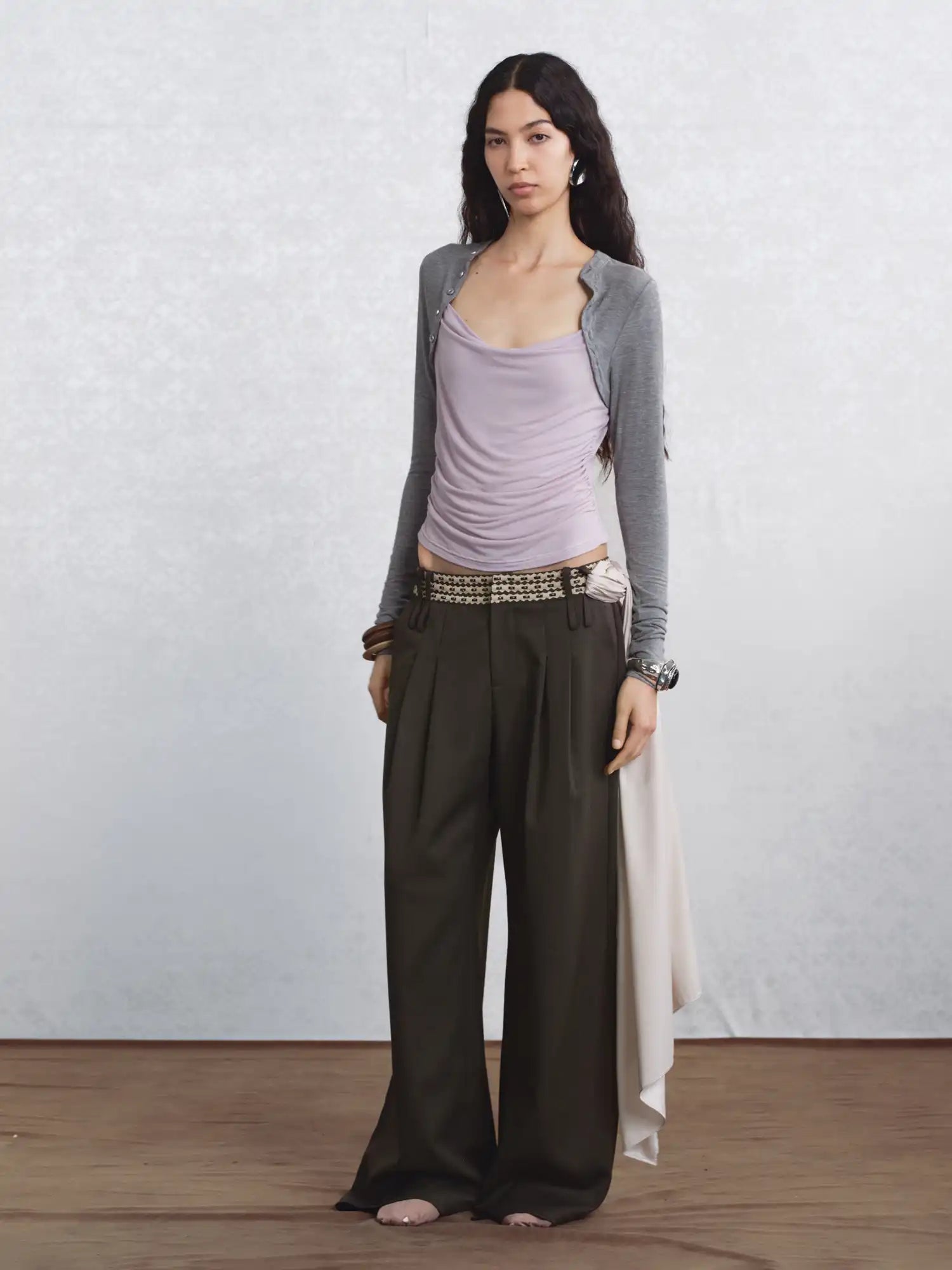 I'M STILL IN Ruched Cowl Neck Top | Canton Collective
