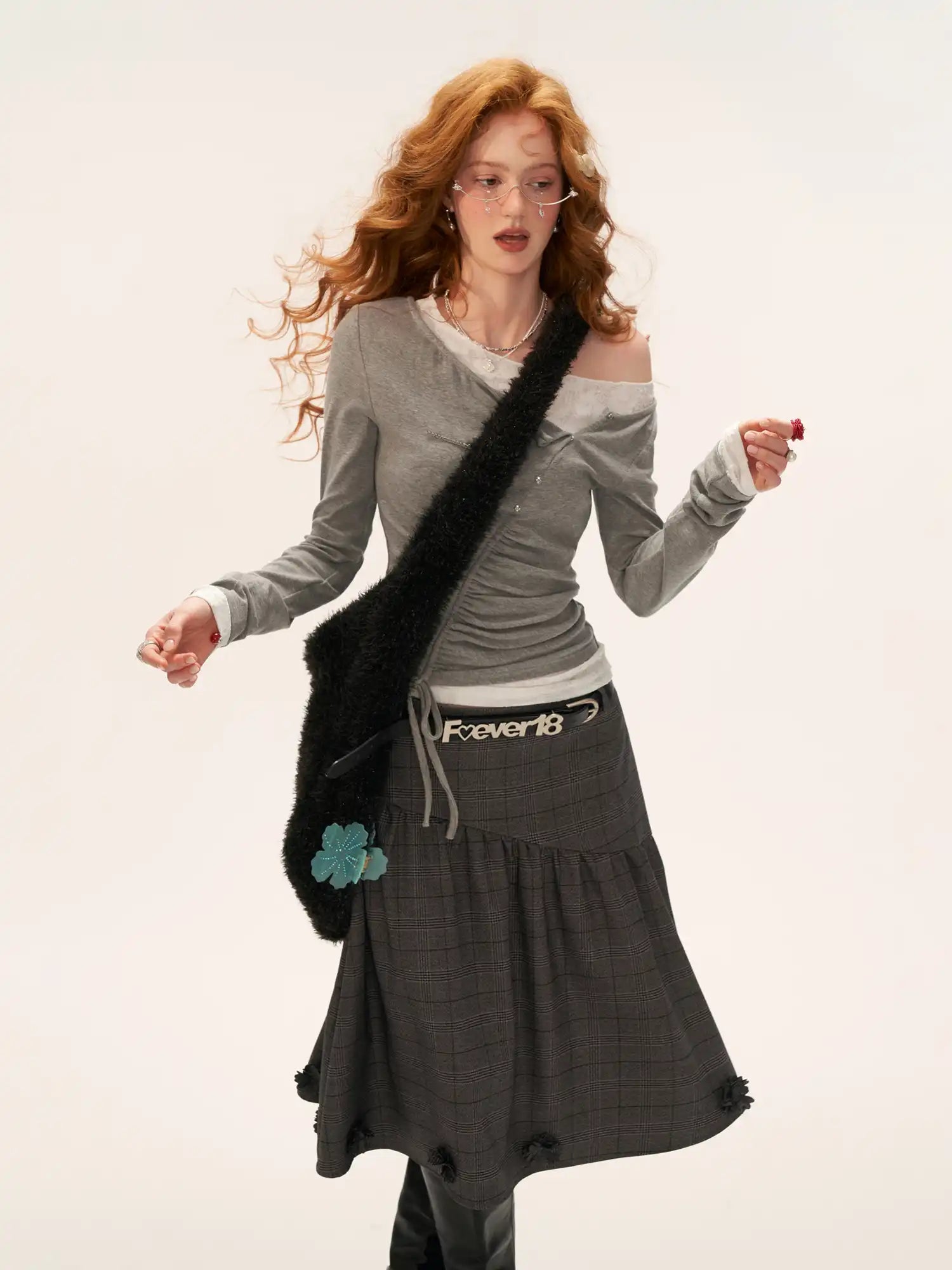 MAMC Ruched Mock Layered Lace Top | Canton Collective