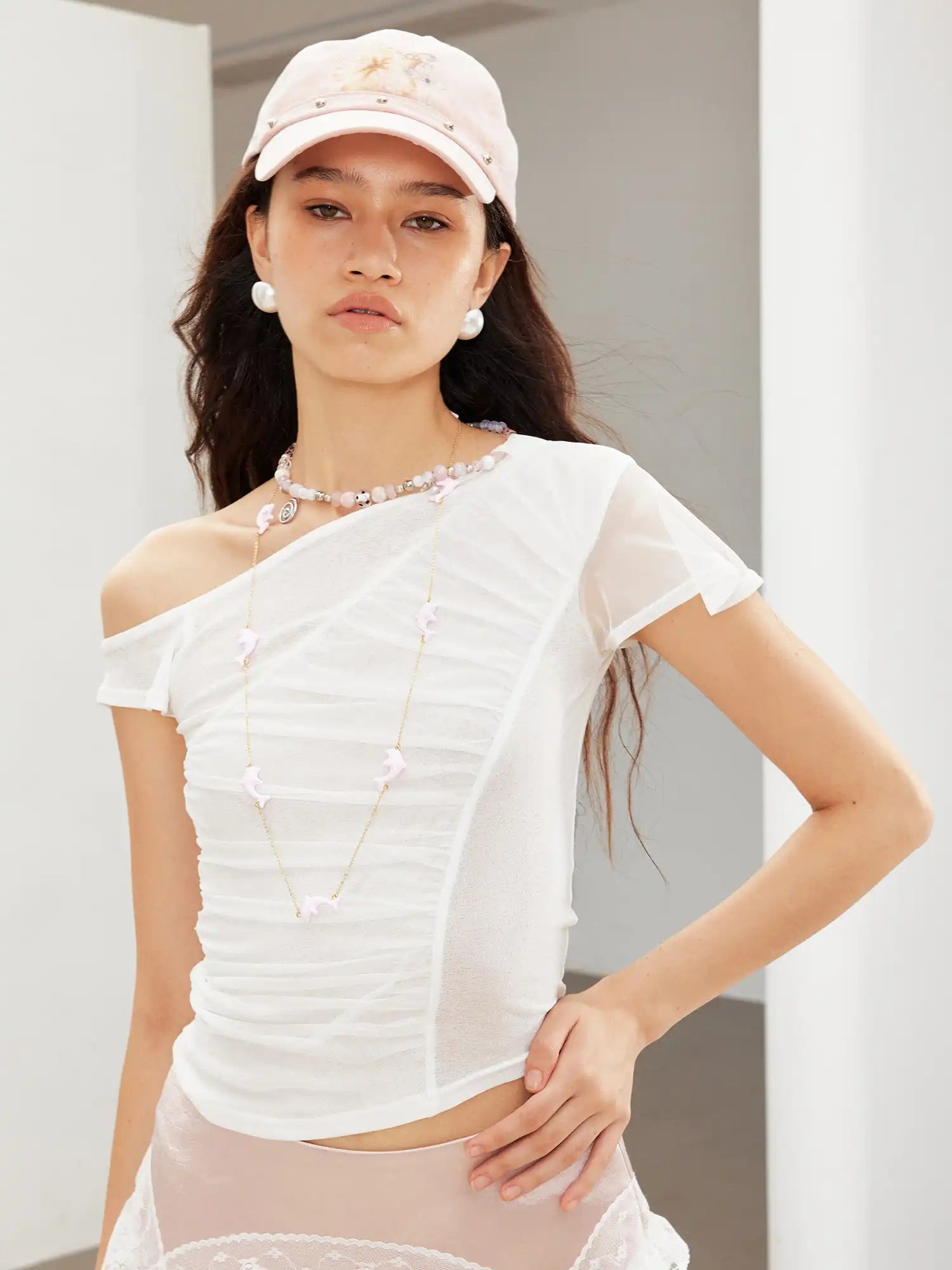 2th Desire Ruffle Mesh Panel Tee | Canton Collective