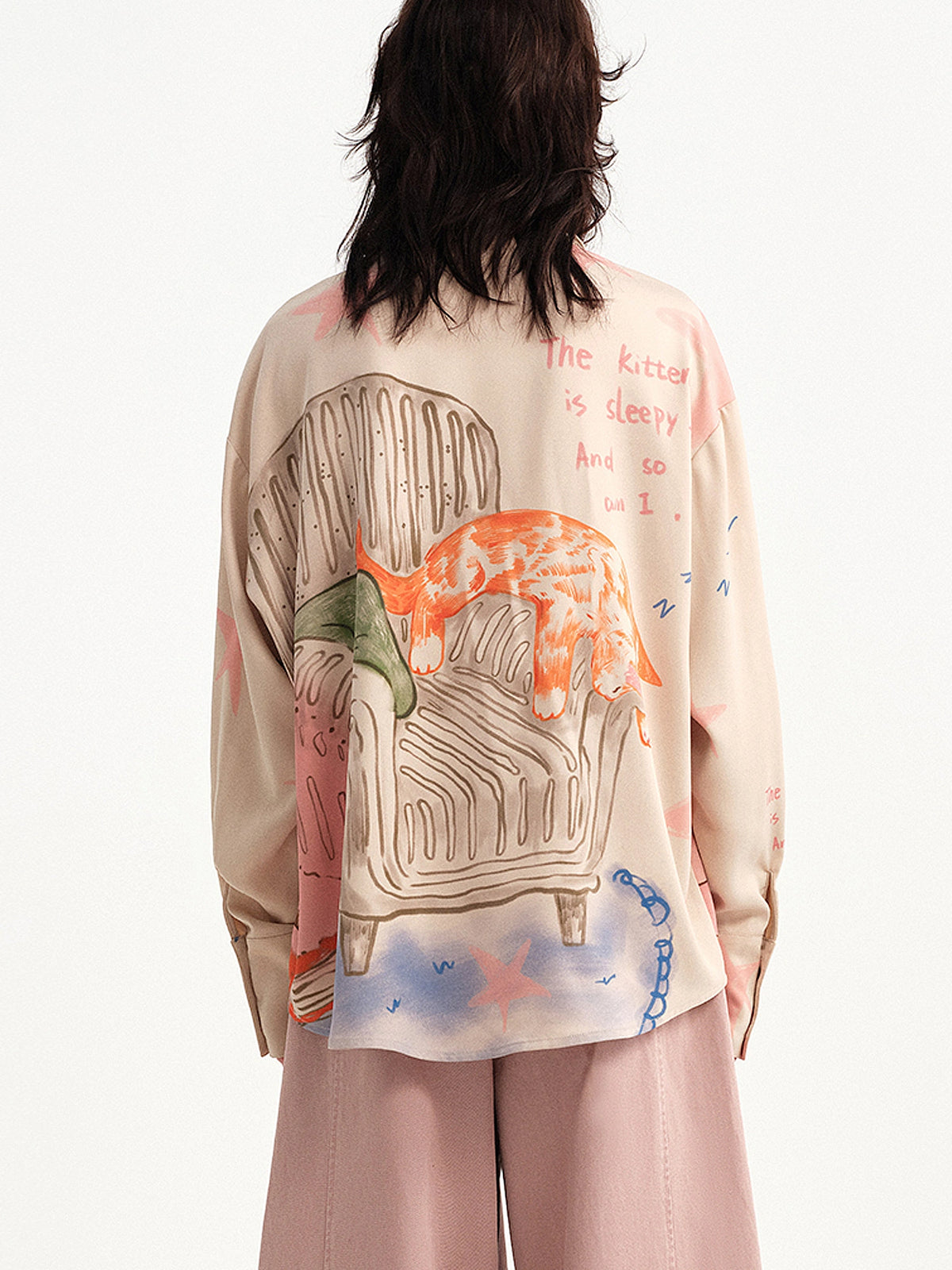Outtheblue Ruffle Placket Drape Oversized Blouse | Canton Collective
