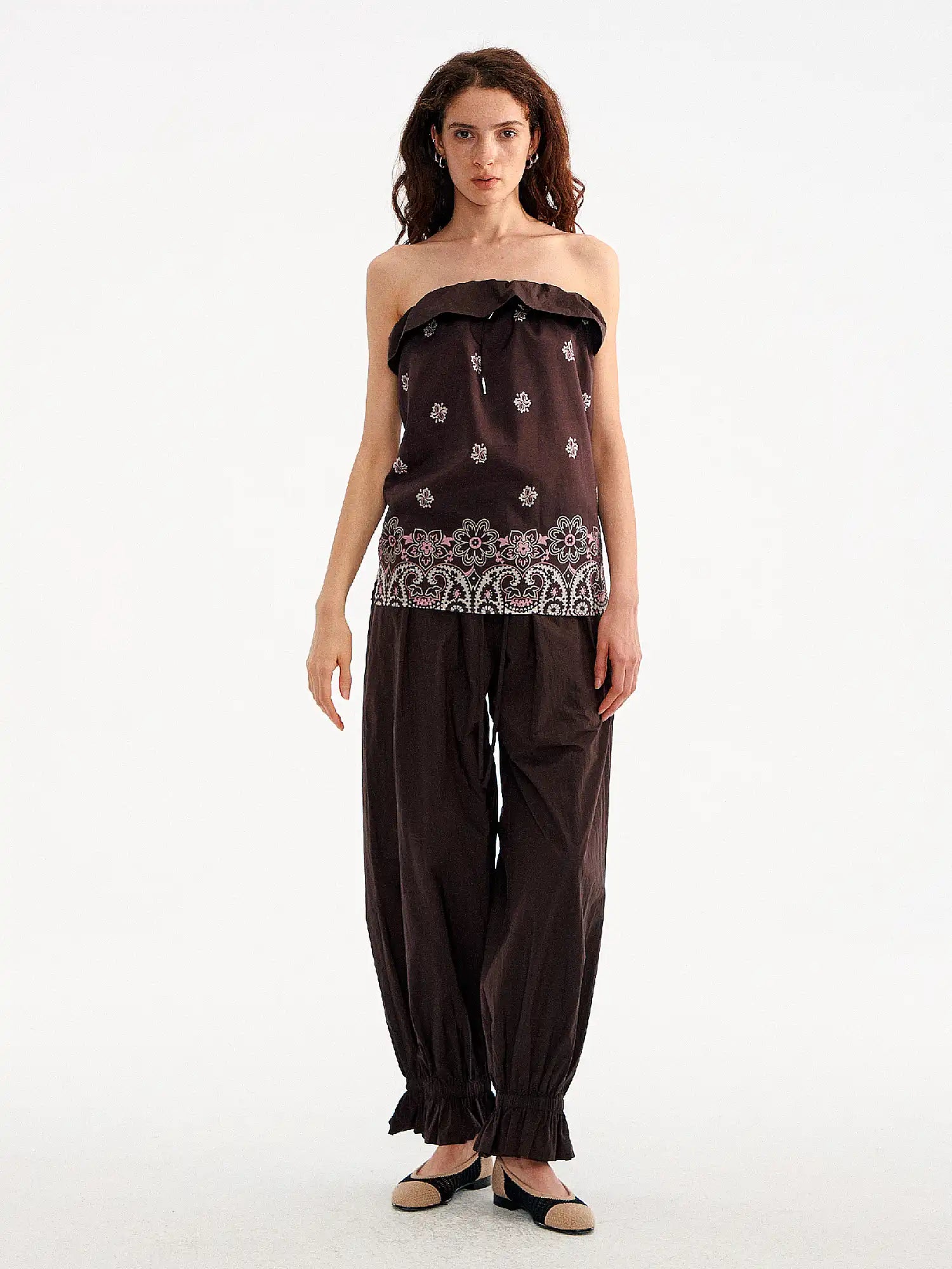 Muse Naps Ruffle Sweetheart Floral Foldover Tube Top | Canton Collective