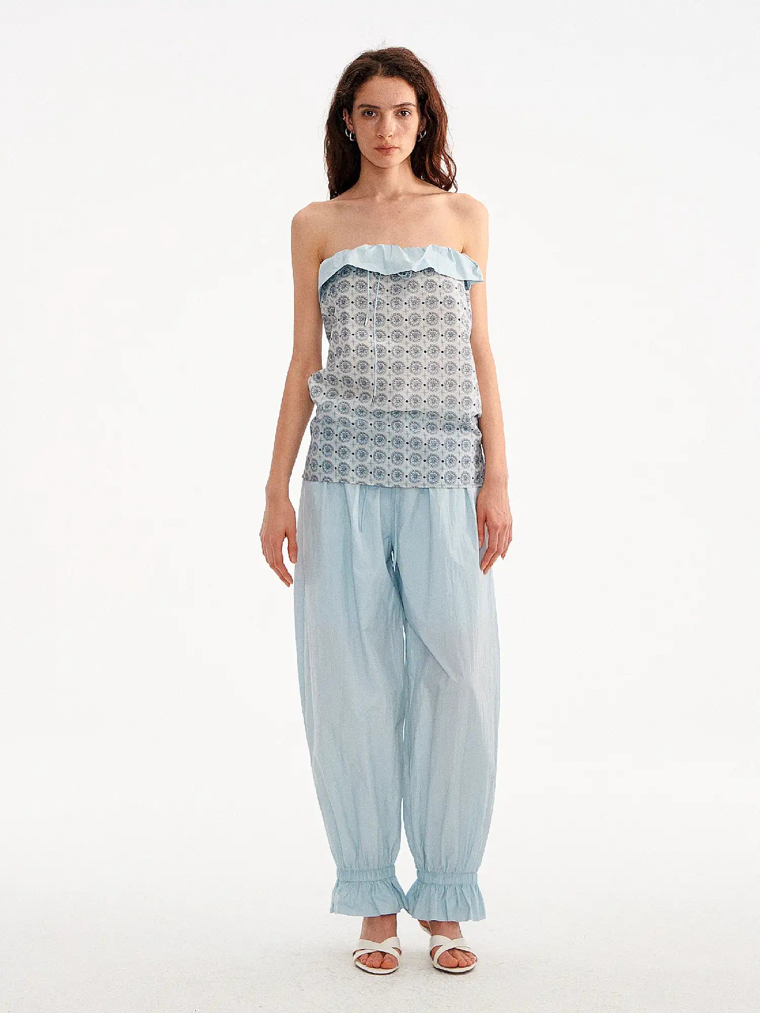 Muse Naps Ruffle Sweetheart Floral Foldover Tube Top | Canton Collective