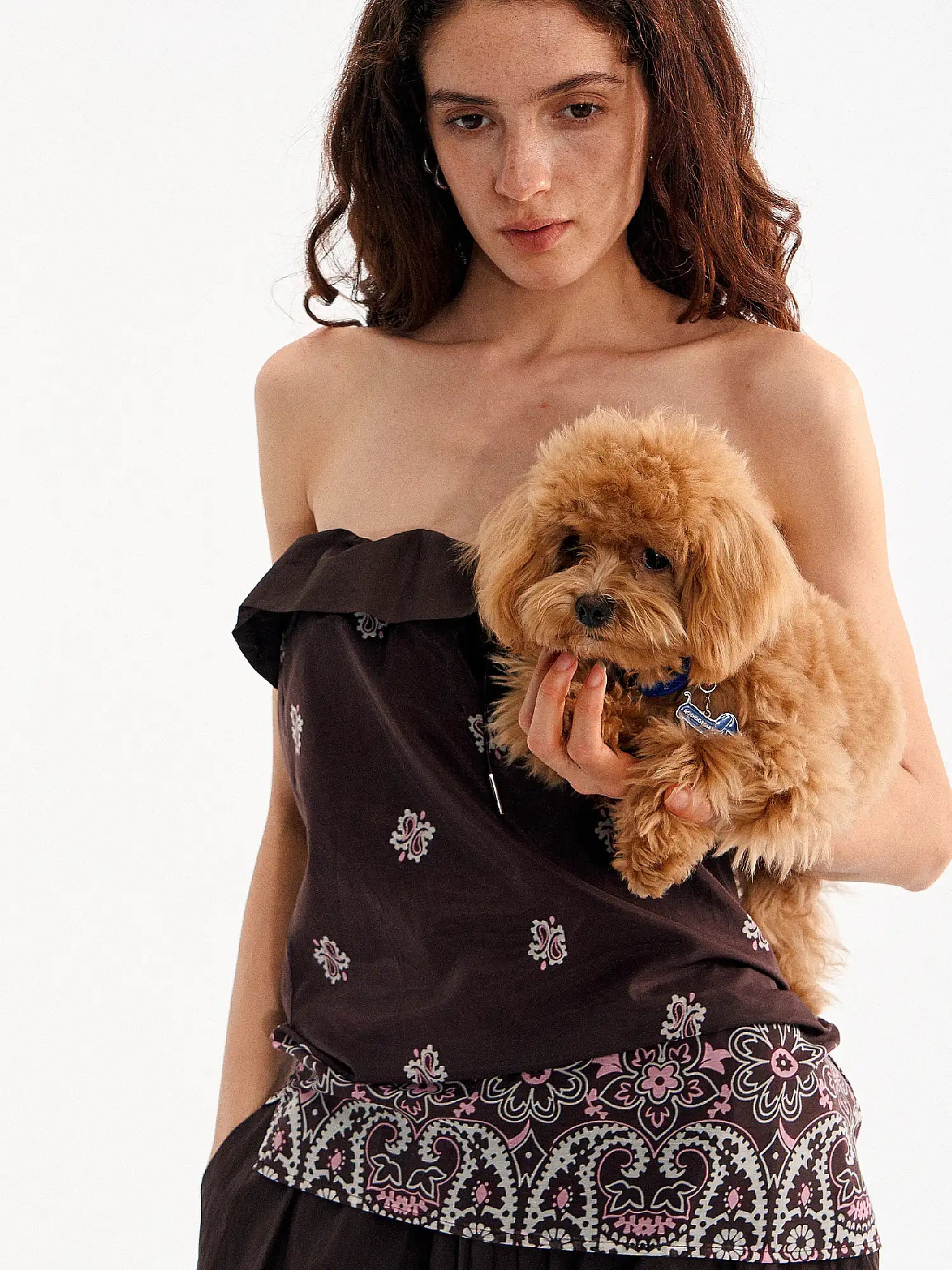 Muse Naps Ruffle Sweetheart Floral Foldover Tube Top | Canton Collective