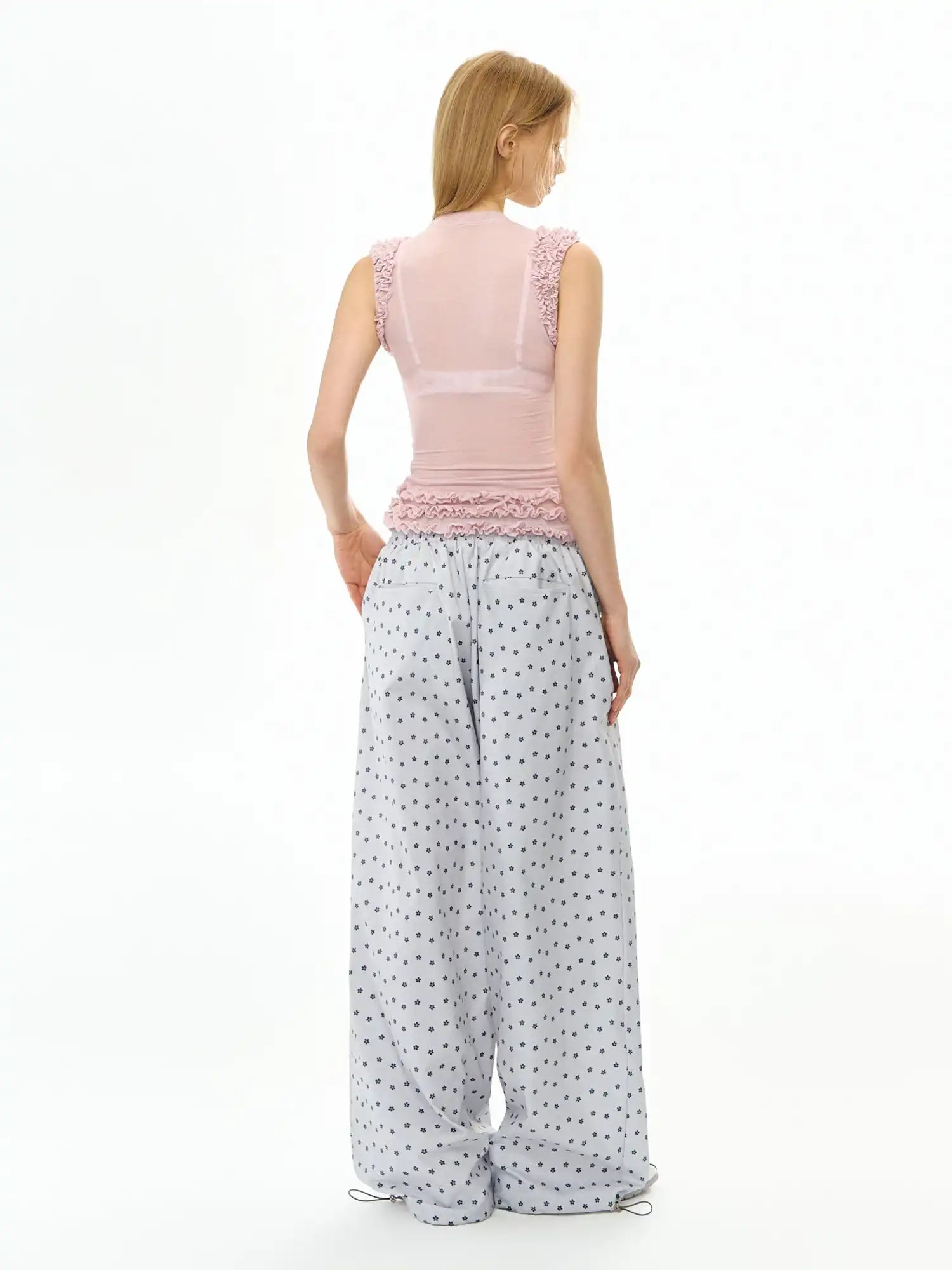 Deleteex Ruffle Trim Sheer Tank Top | Canton Collective