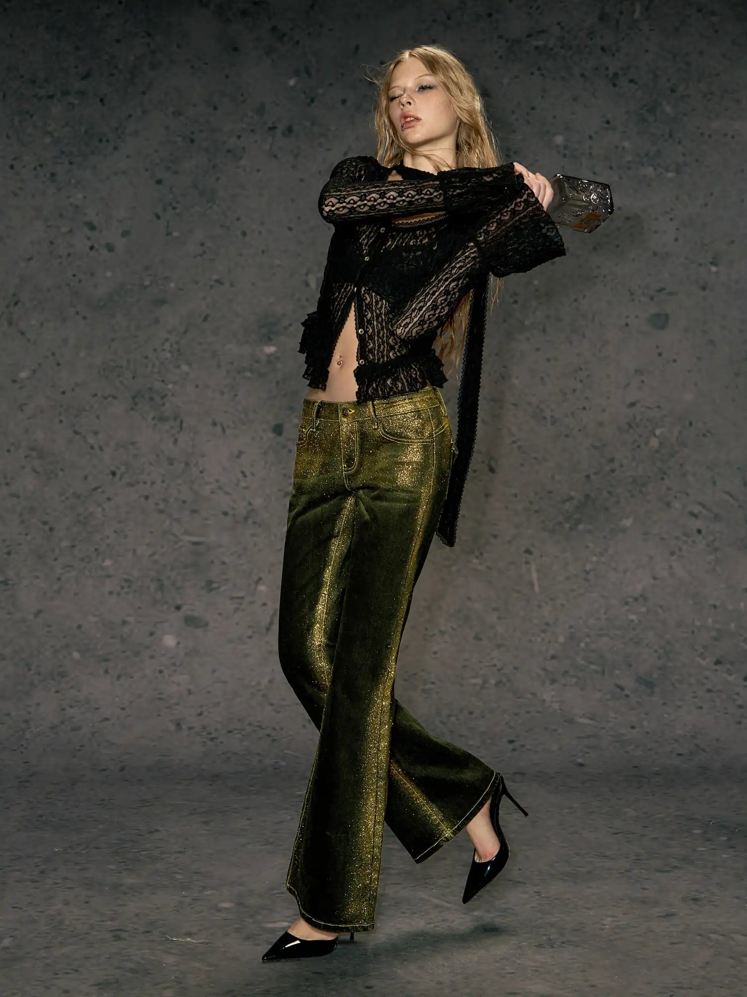 Deleteex Ruffled Lace Knit Top | Canton Collective