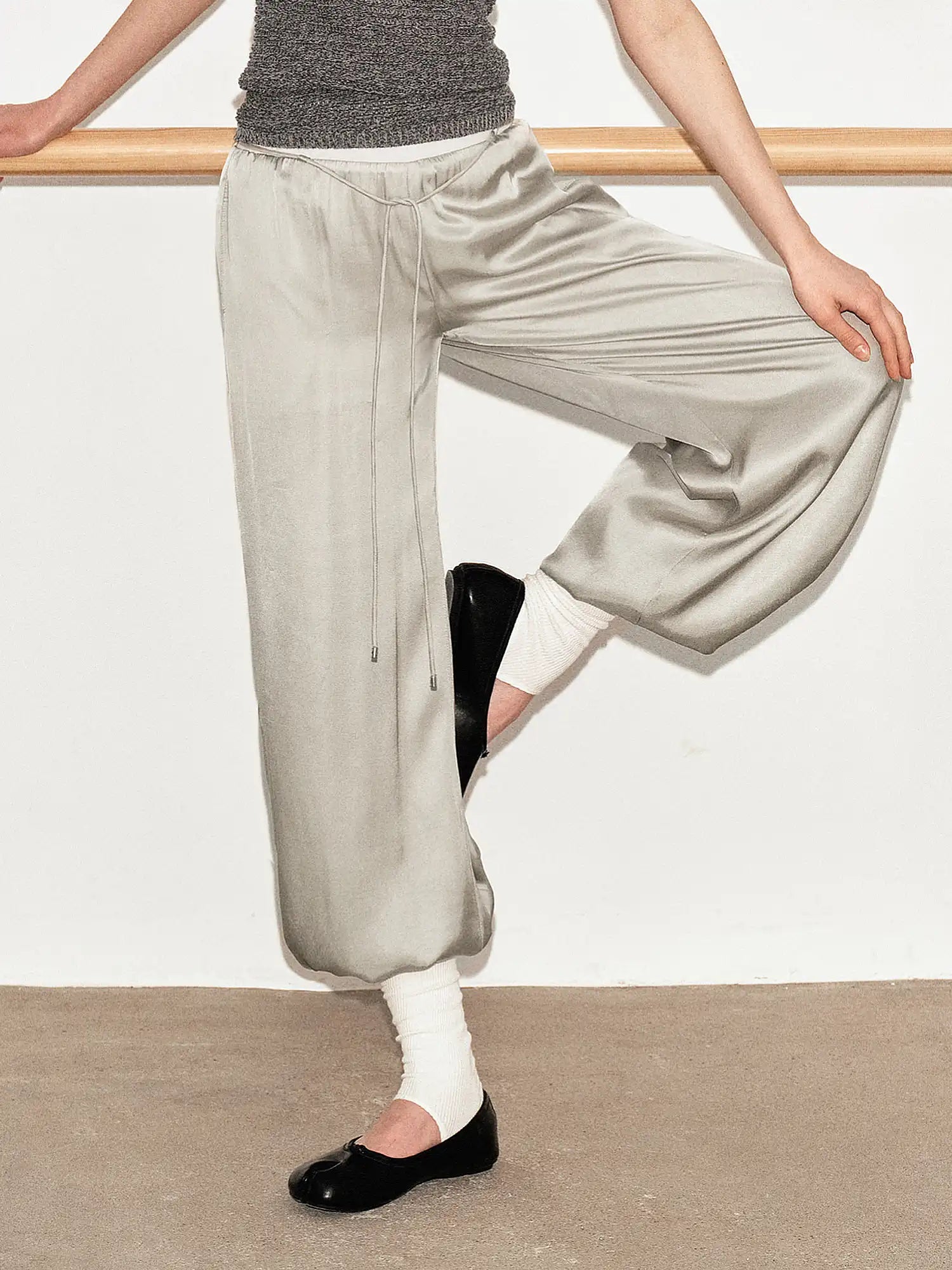 Ayo Satin-Feel Drawstring Lantern Pants | Canton Collective