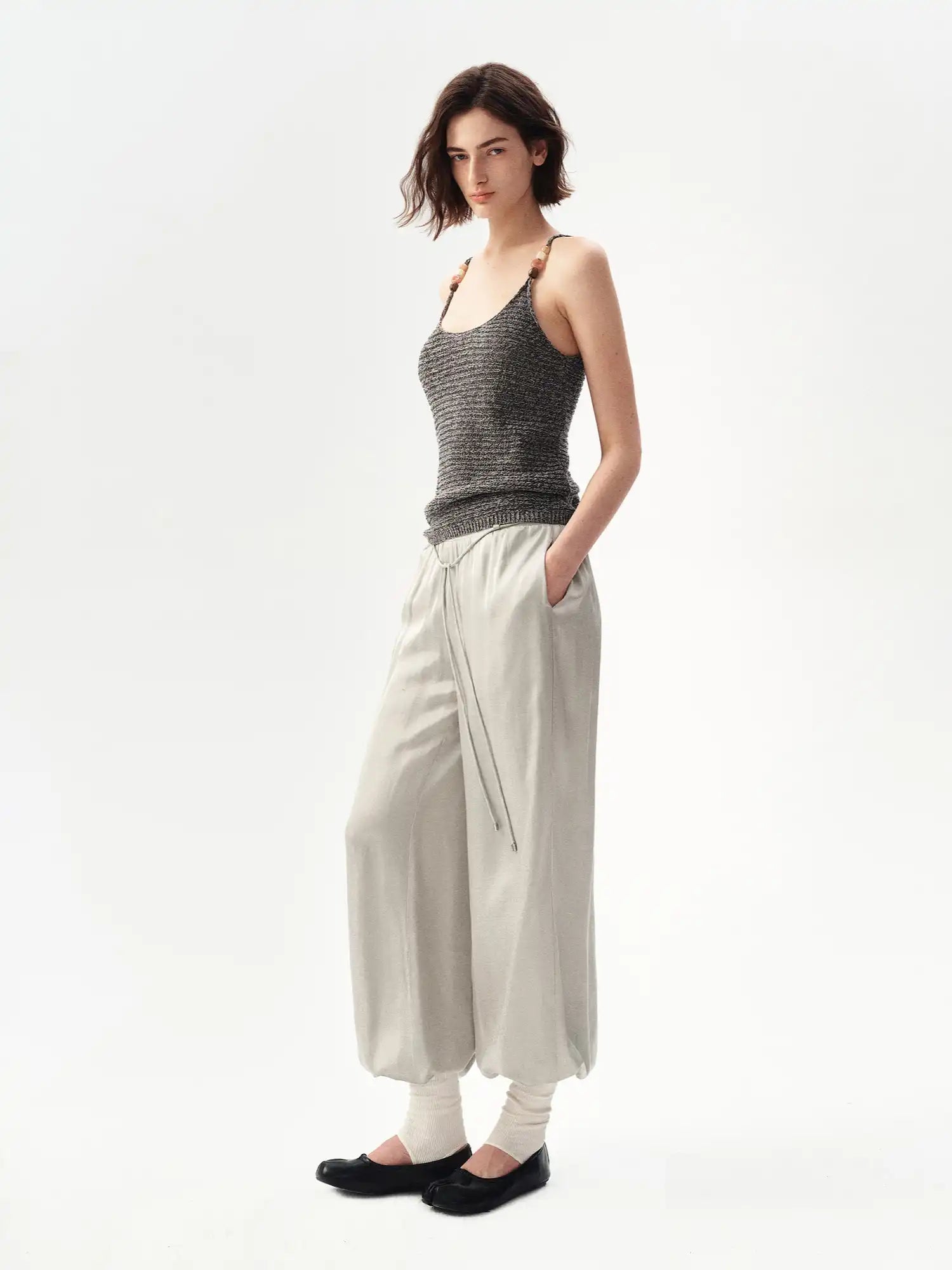 Ayo Satin-Feel Drawstring Lantern Pants | Canton Collective
