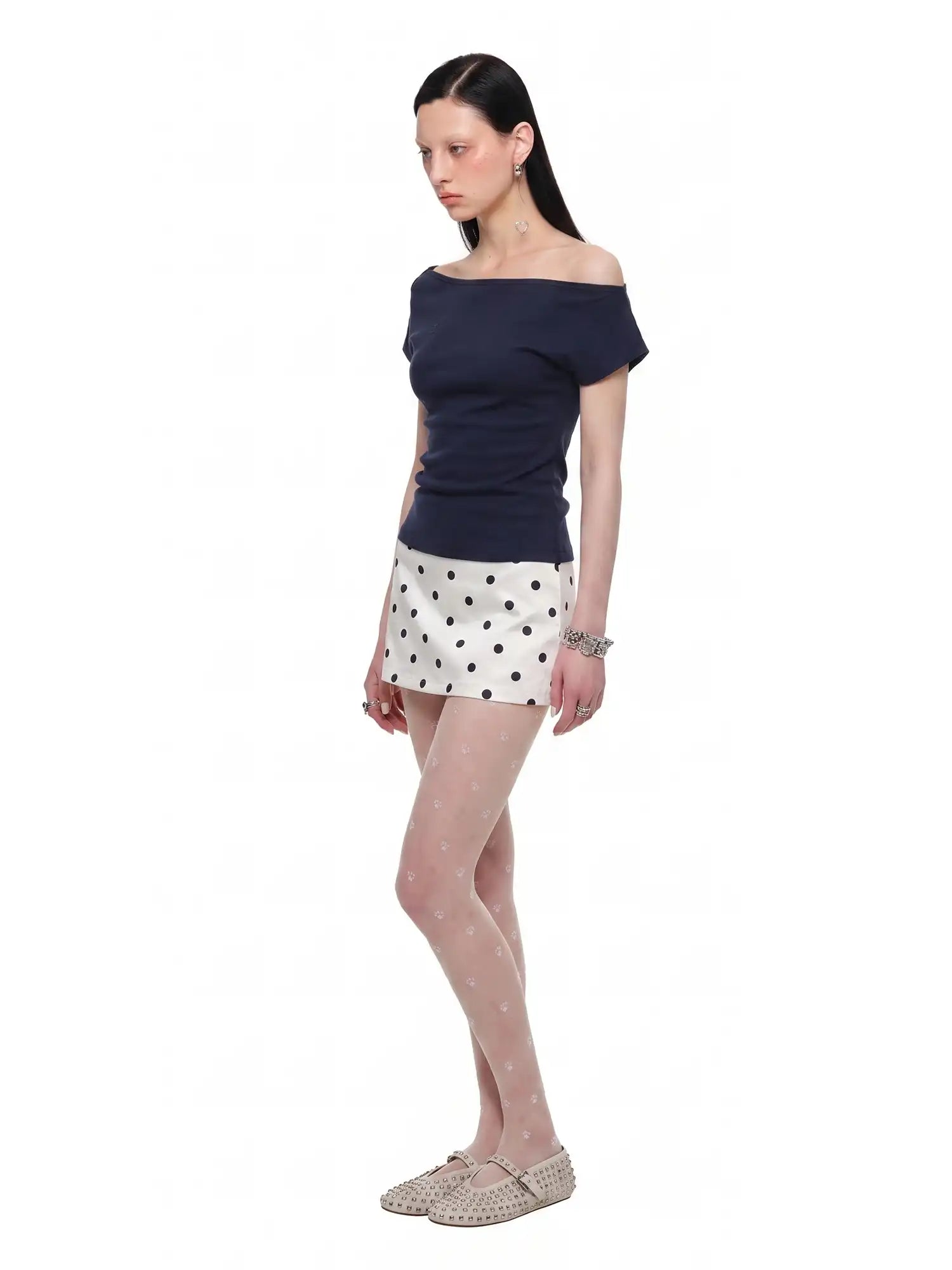 CantonCollective Design Satin Polka Dot Mini Skirt | Canton Collective