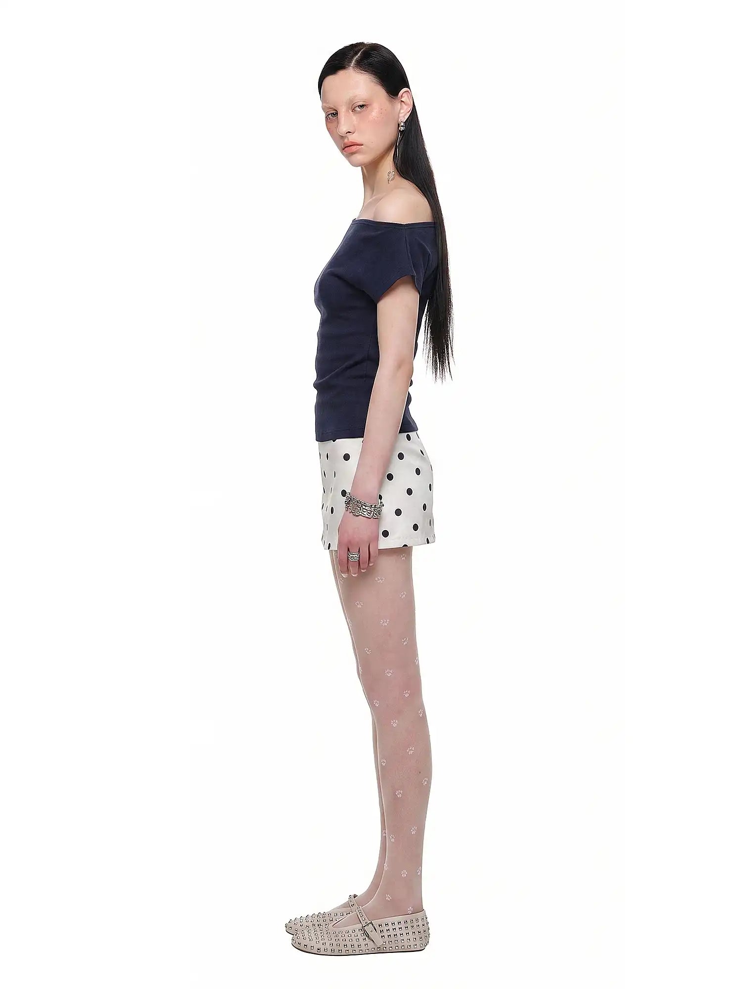 CantonCollective Design Satin Polka Dot Mini Skirt | Canton Collective