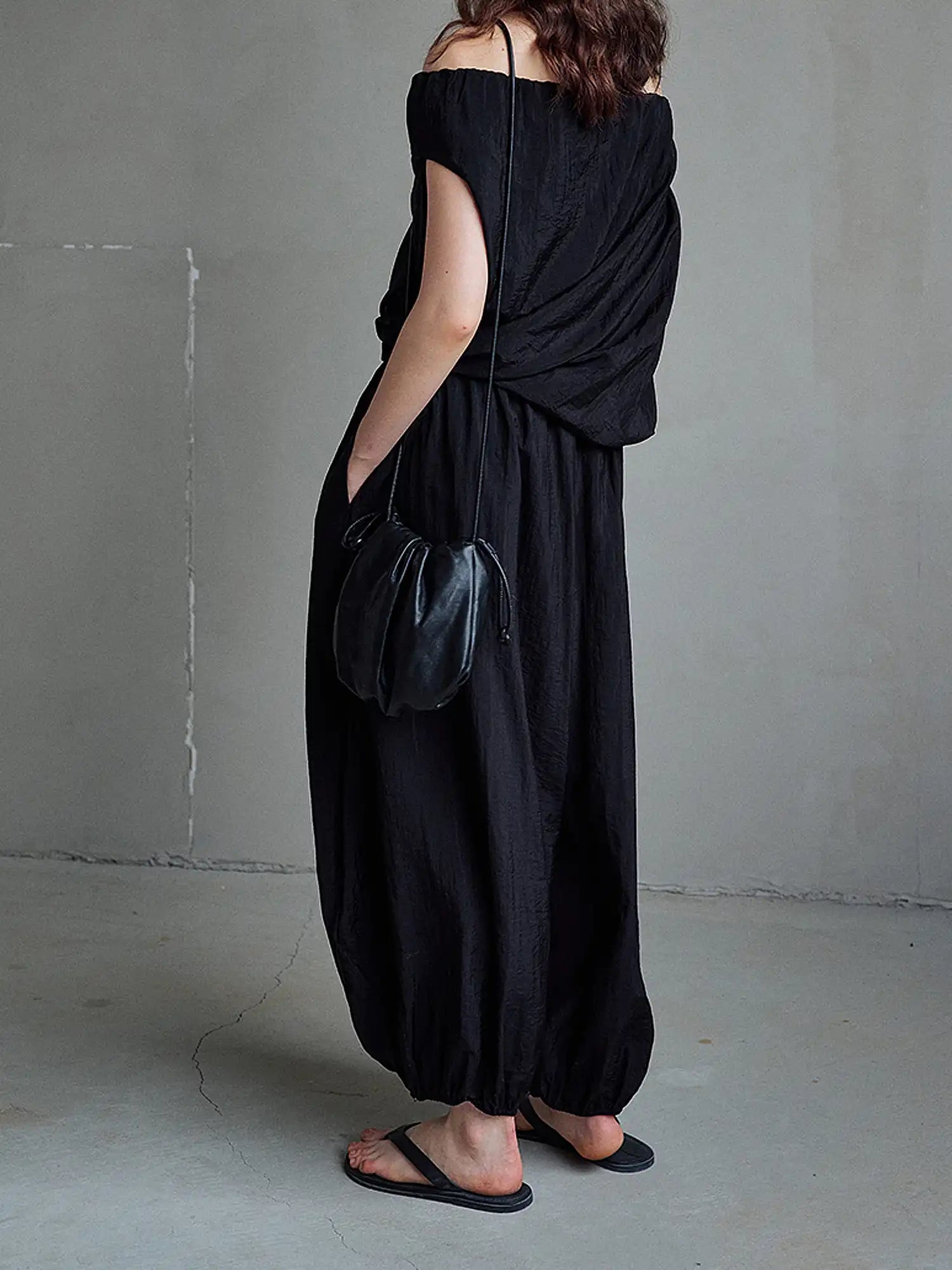 CantonCollective Design Semi Sheer Tencel Wide-Leg Balloon Pants | Canton Collective