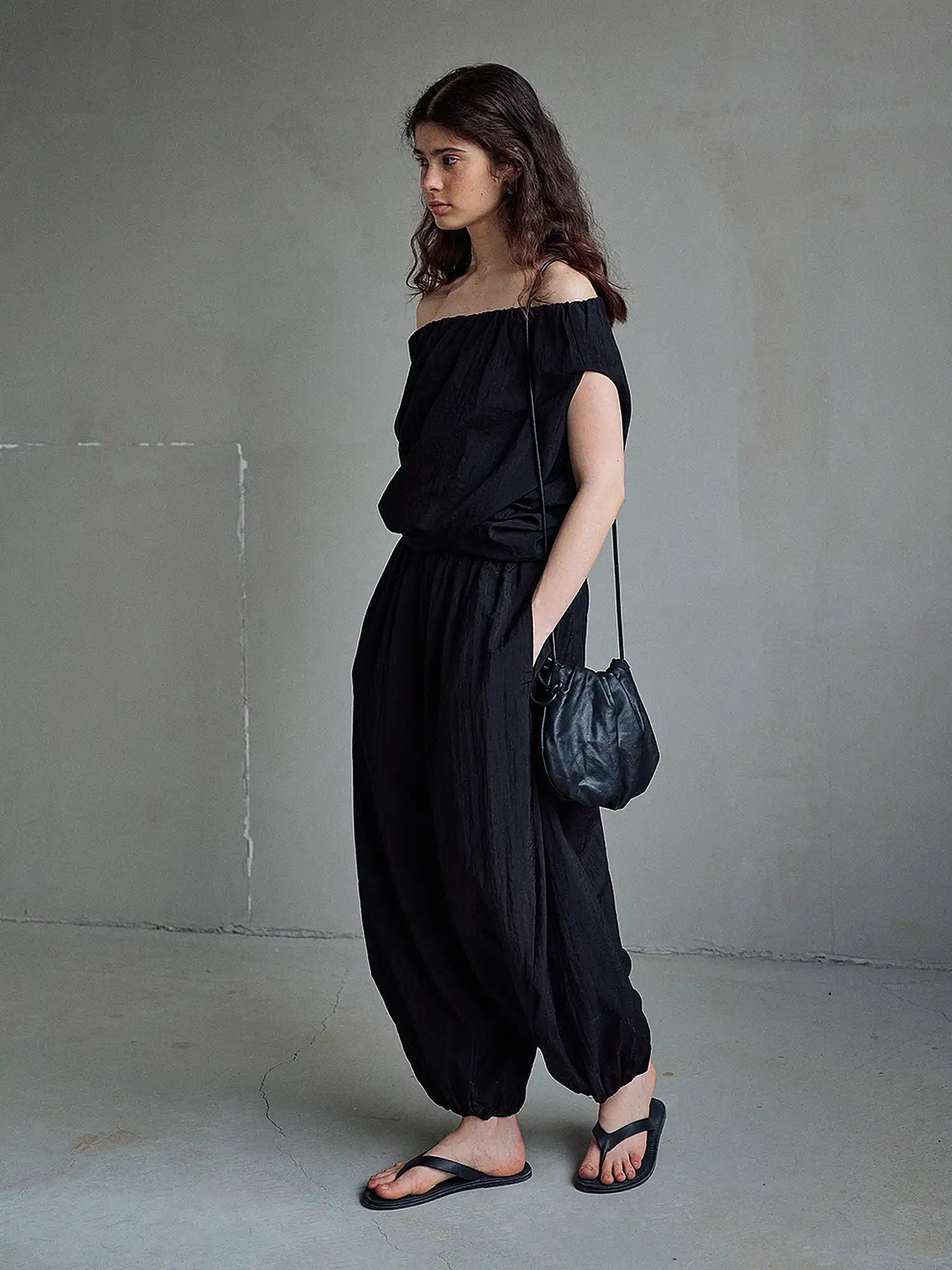 CantonCollective Design Semi Sheer Tencel Wide-Leg Balloon Pants | Canton Collective