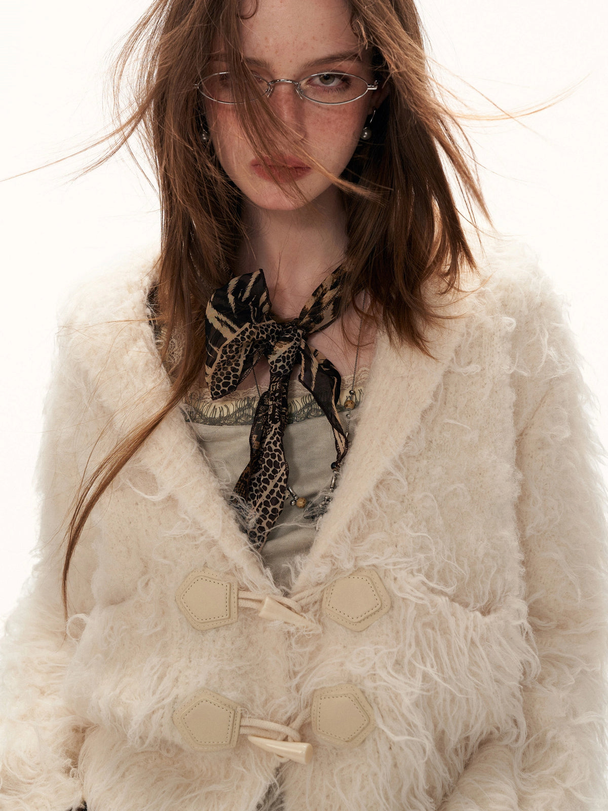 MAMC Shaggy Collared Button Up Fuzzy Cardigan | Canton Collective