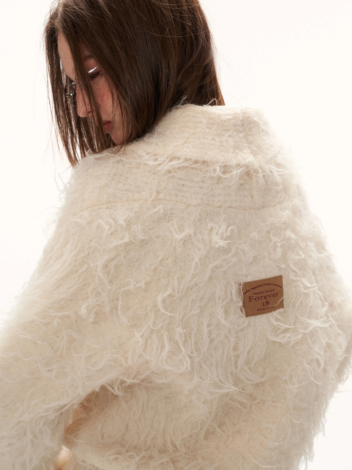MAMC Shaggy Collared Button Up Fuzzy Cardigan | Canton Collective