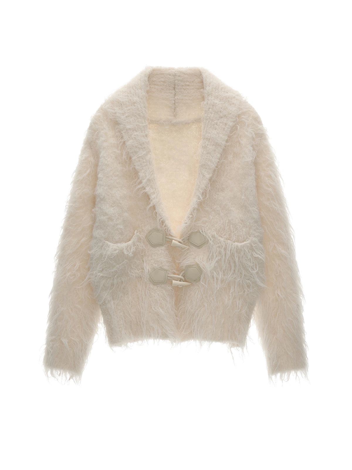 MAMC Shaggy Collared Button Up Fuzzy Cardigan | Canton Collective
