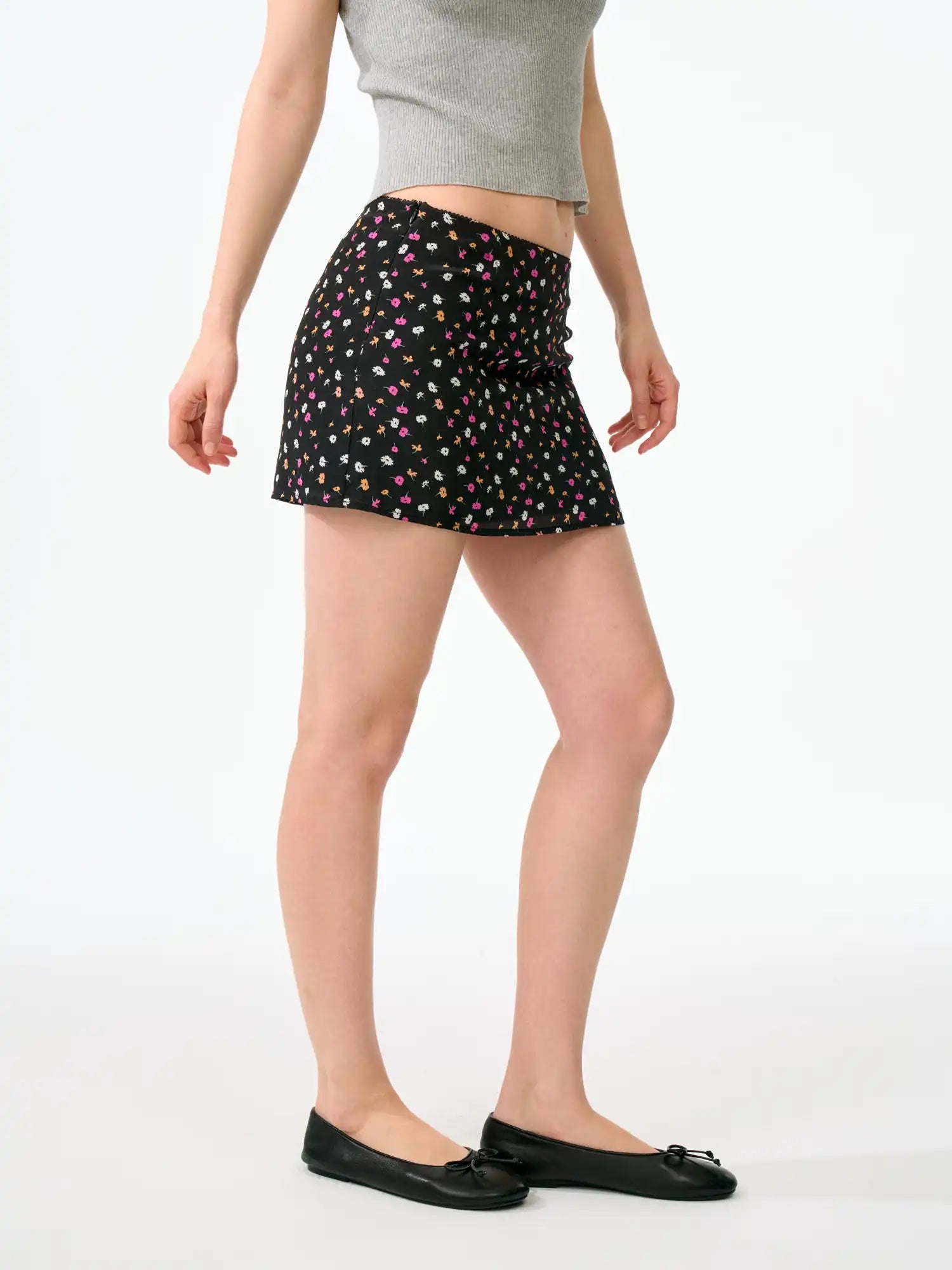 FirstFloor Sheer A-Line Floral Print Bodycon Mesh Mini Skirt | Canton Collective
