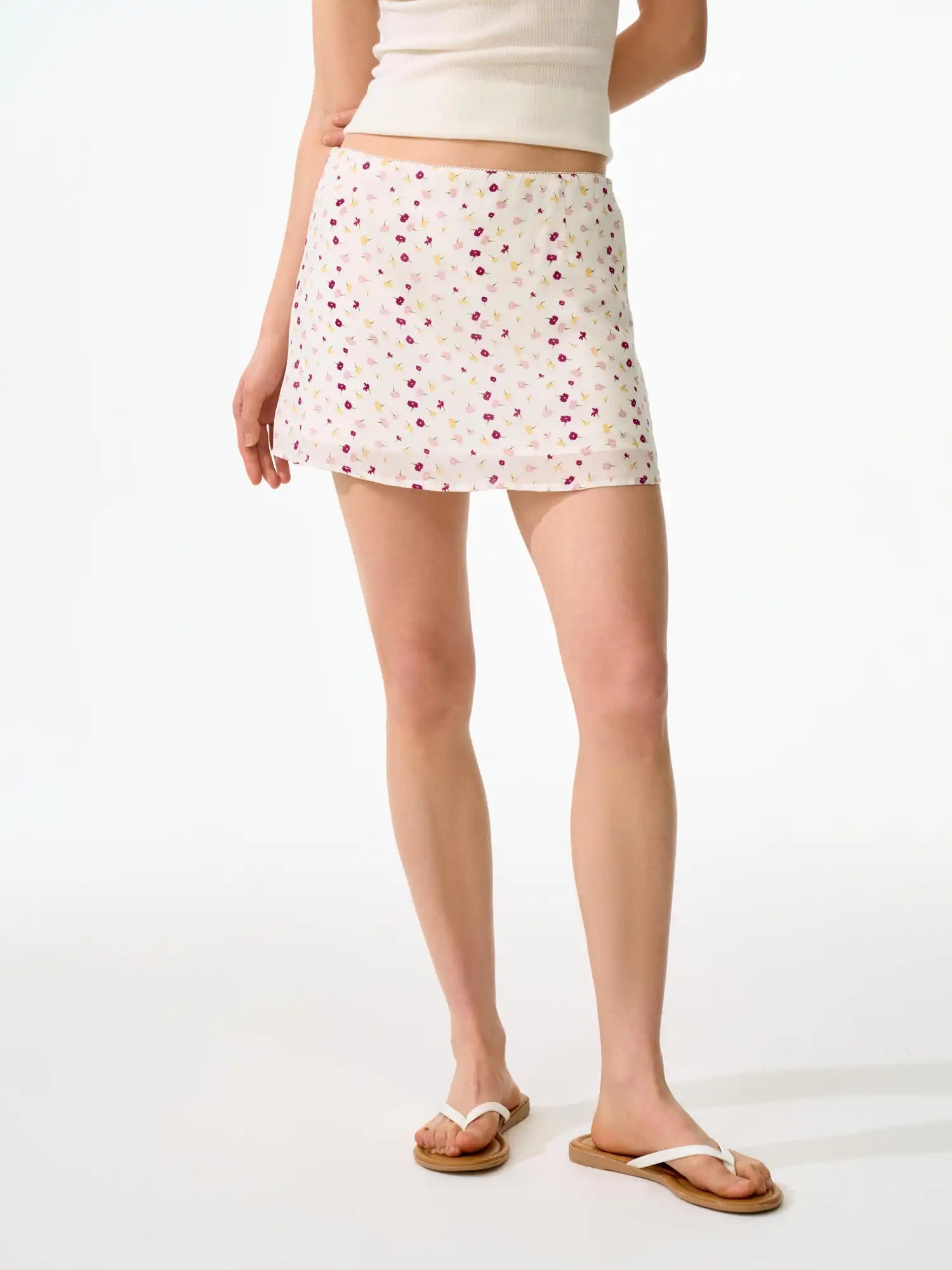 FirstFloor Sheer A-Line Floral Print Bodycon Mesh Mini Skirt | Canton Collective