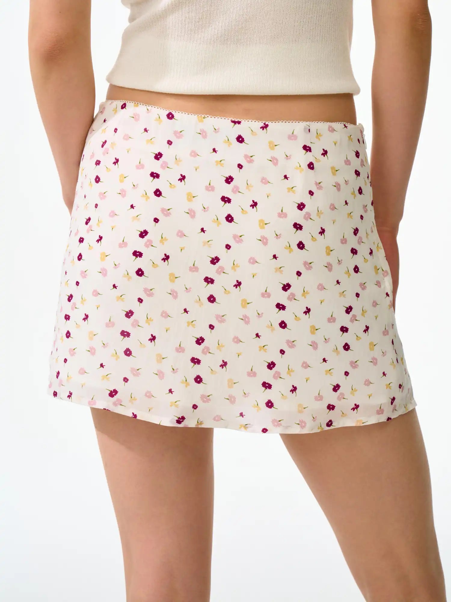 FirstFloor Sheer A-Line Floral Print Bodycon Mesh Mini Skirt | Canton Collective