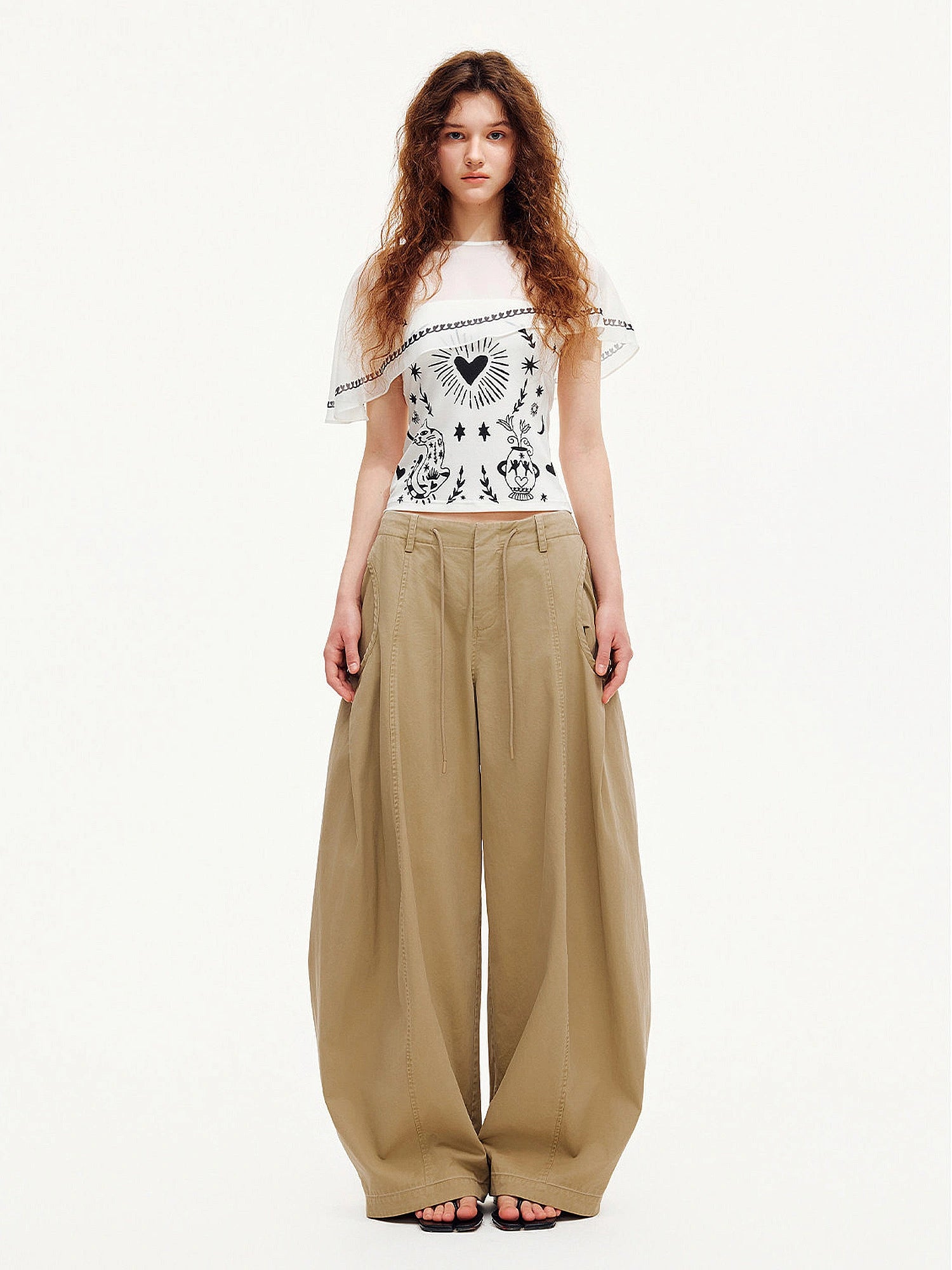Outtheblue Sheer Cape Overlay Strapless Top | Canton Collective