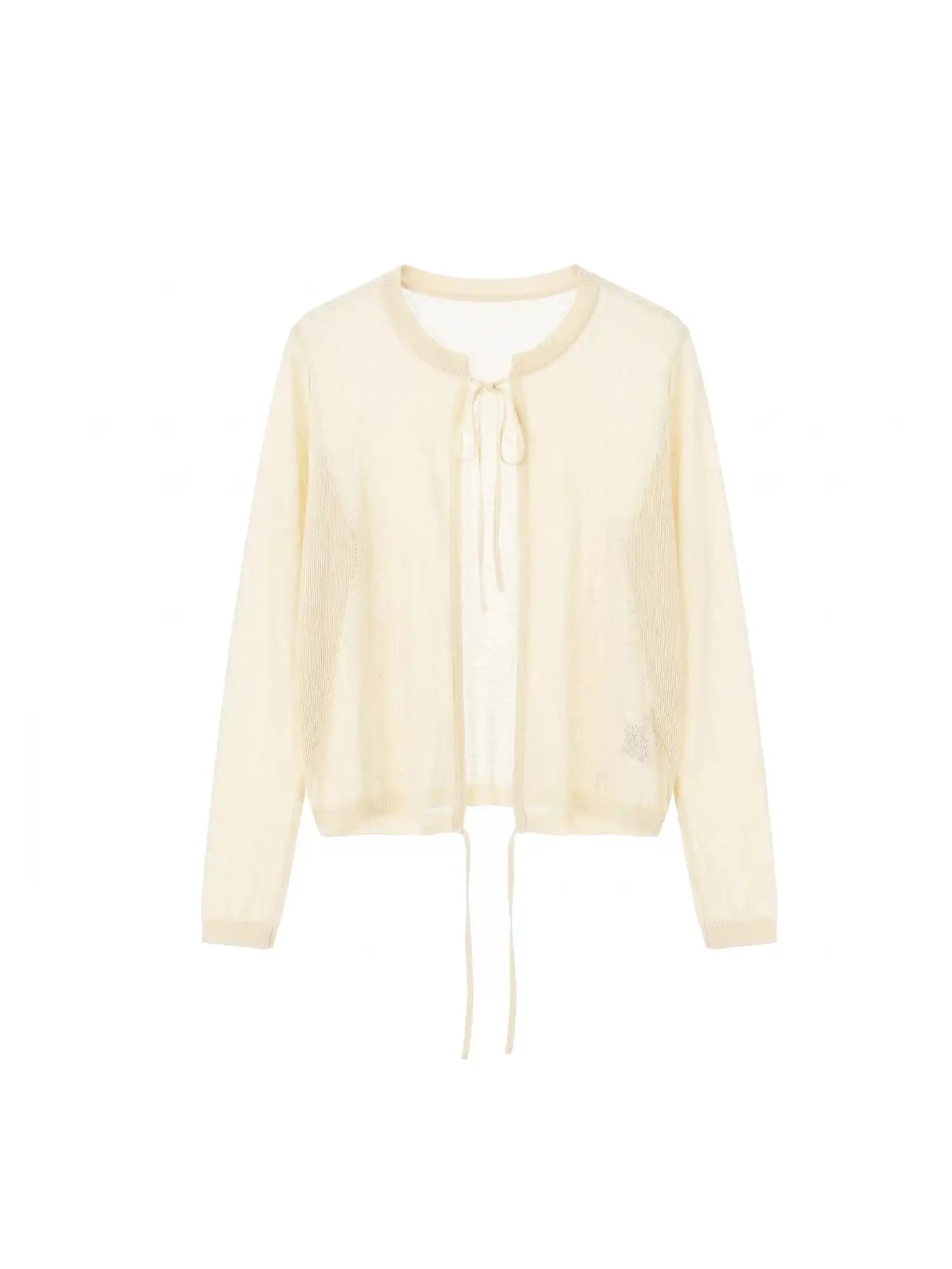 Muse Naps Sheer Open Knit Tie Front Cardigan | Canton Collective