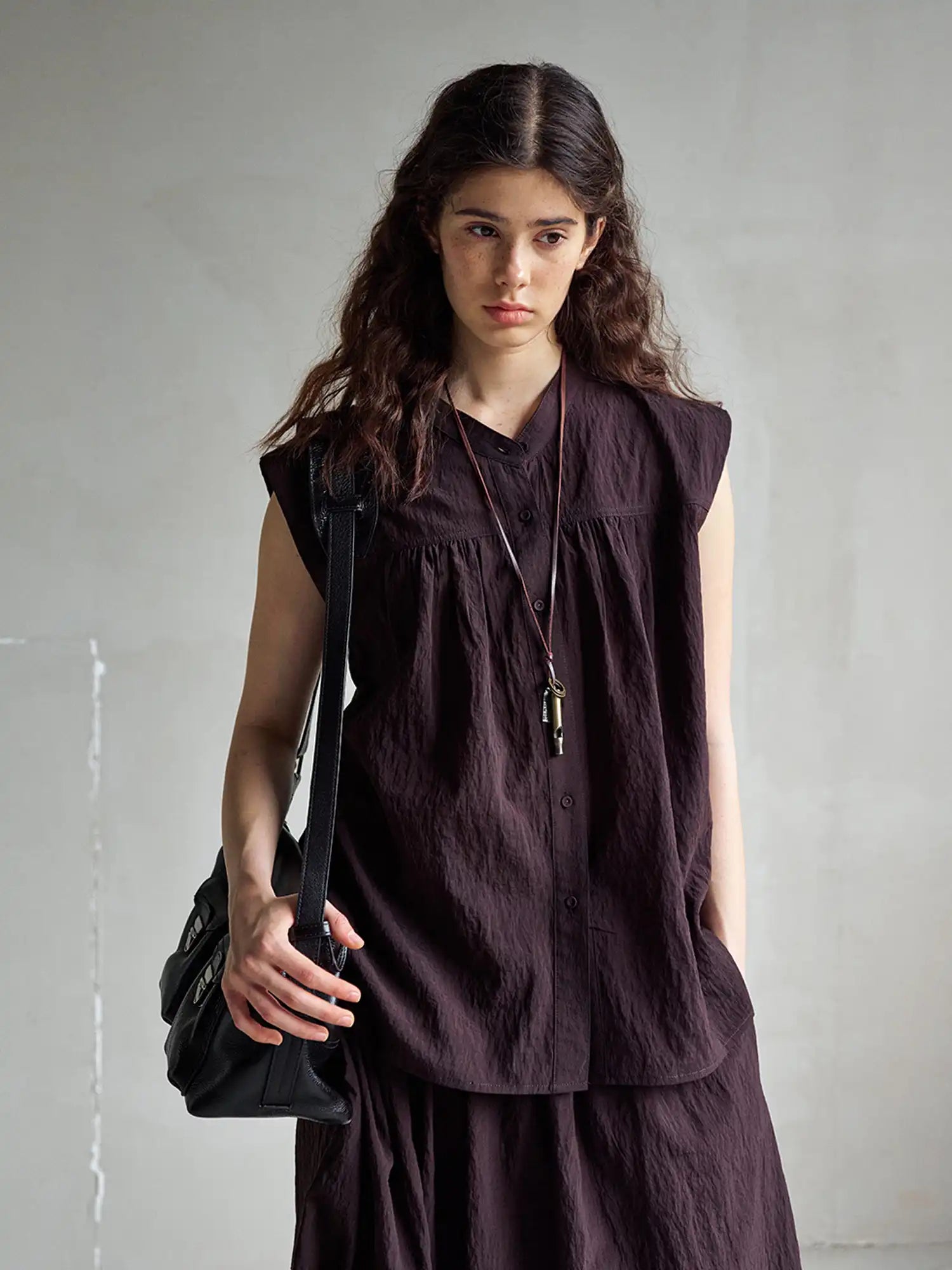 CantonCollective Design Sheer Sleeveless Button Down Shirt | Canton Collective