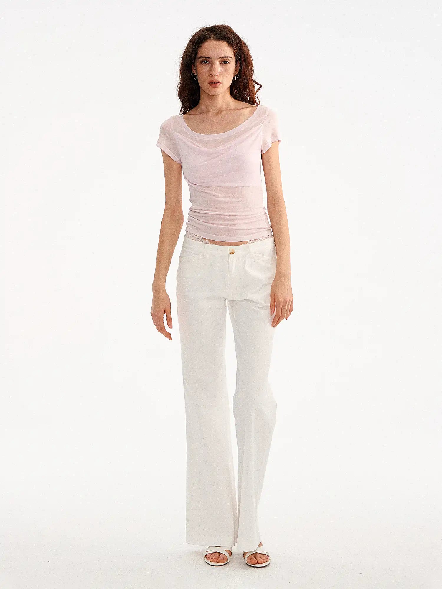 Muse Naps Sheer Layered Cowl Neck Top | Canton Collective