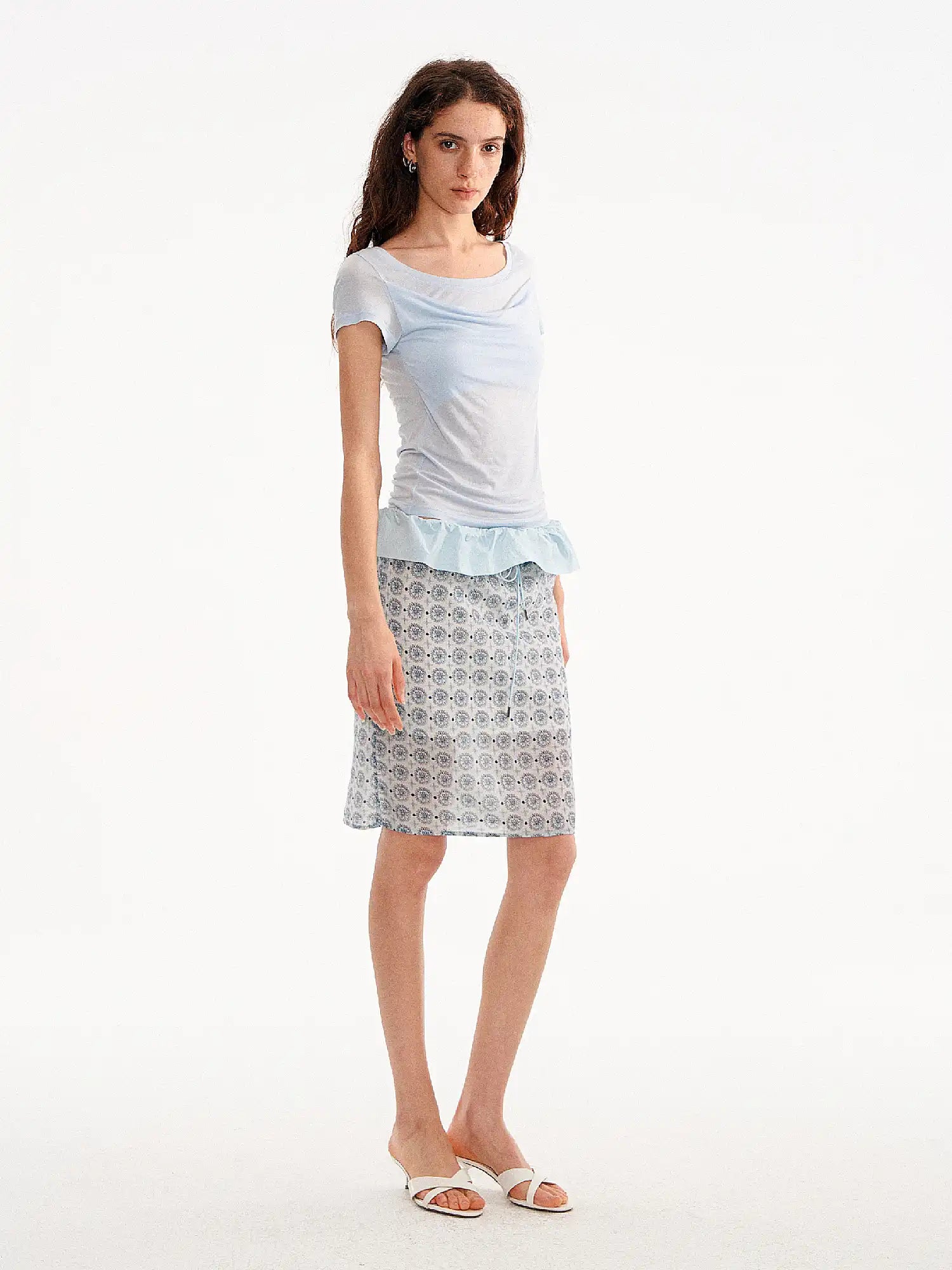 Muse Naps Sheer Layered Cowl Neck Top | Canton Collective