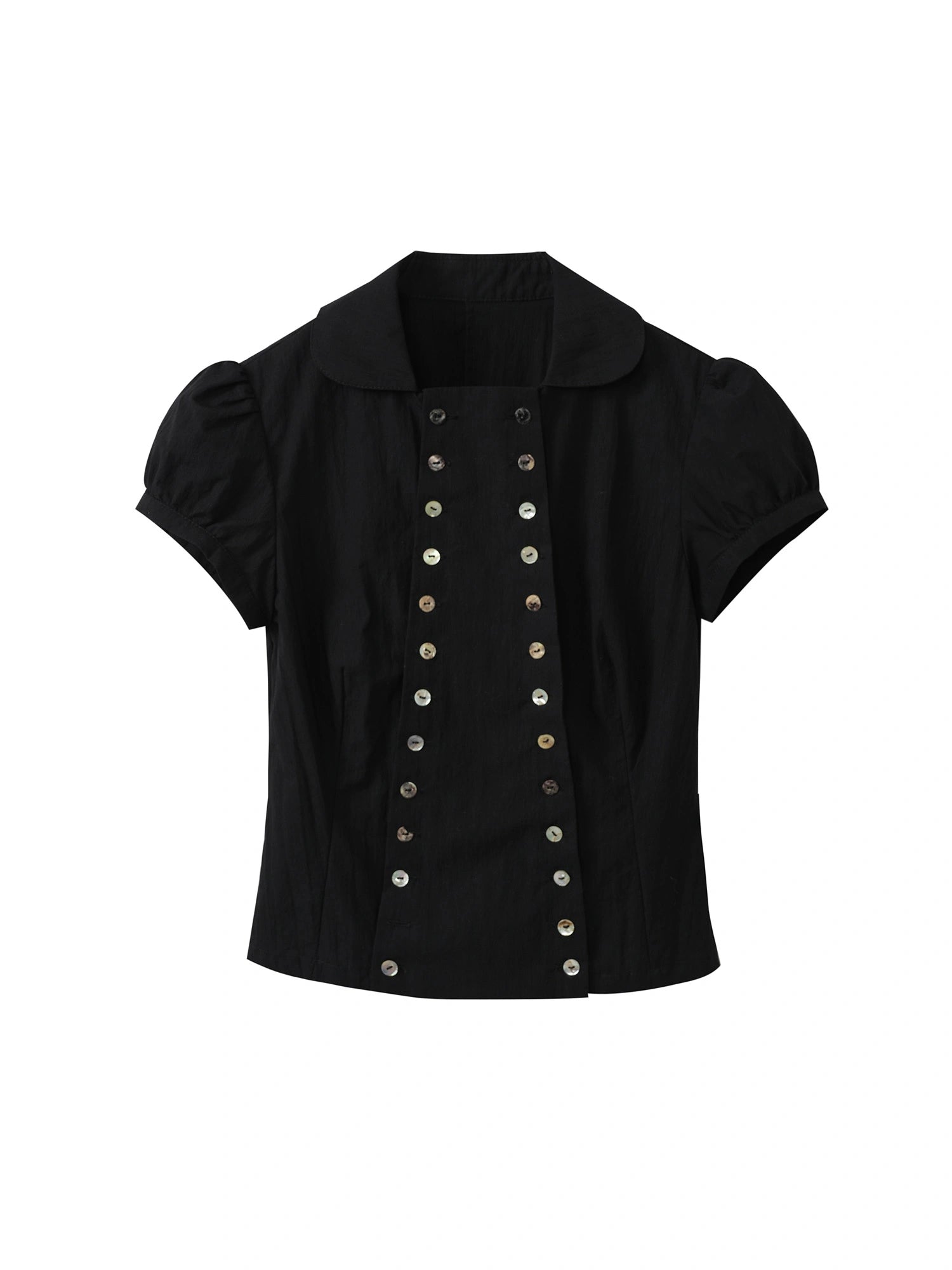 Deleteex Shell Buttons Front Puff Sleeve Shirt | Canton Collective