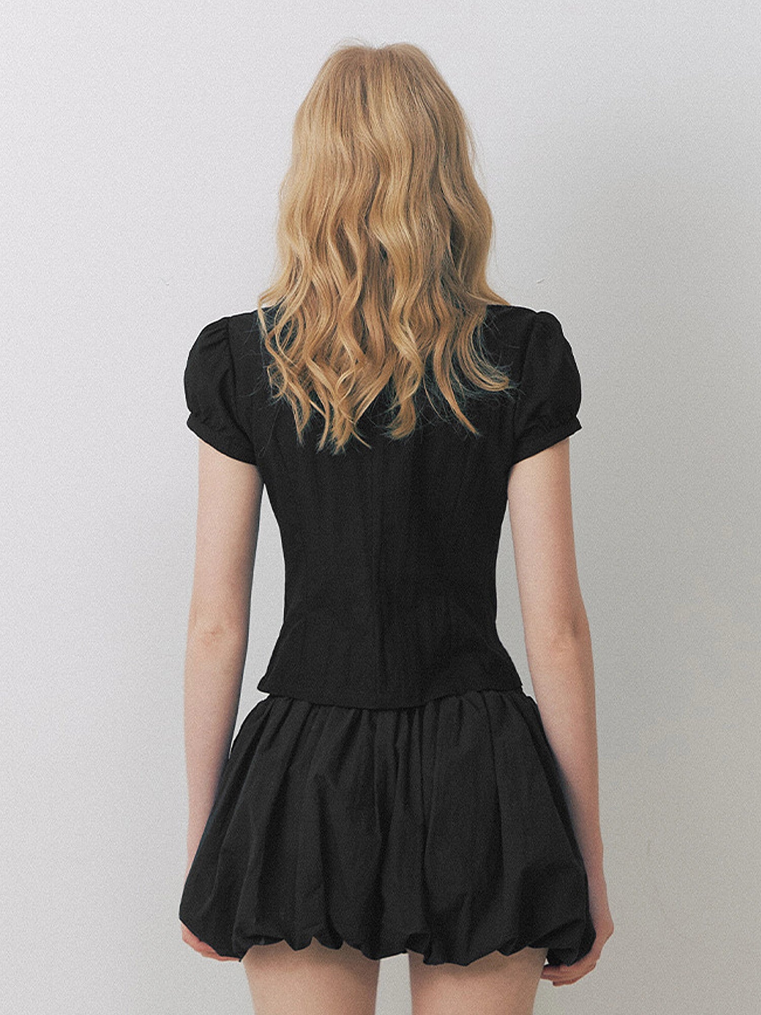 Deleteex Shell Buttons Front Puff Sleeve Shirt | Canton Collective