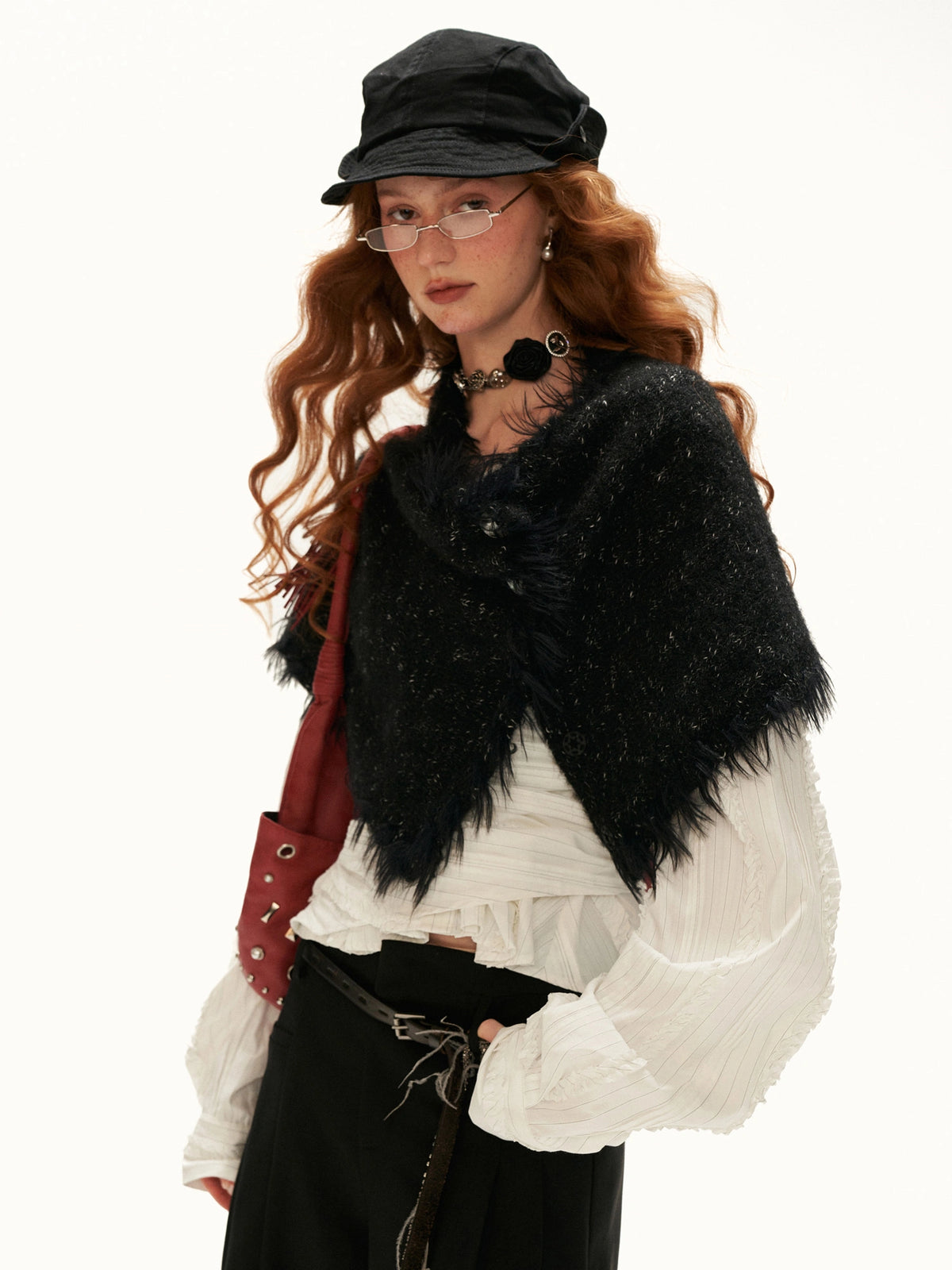 MAMC Shell Button Textured Knit Capelet | Canton Collective