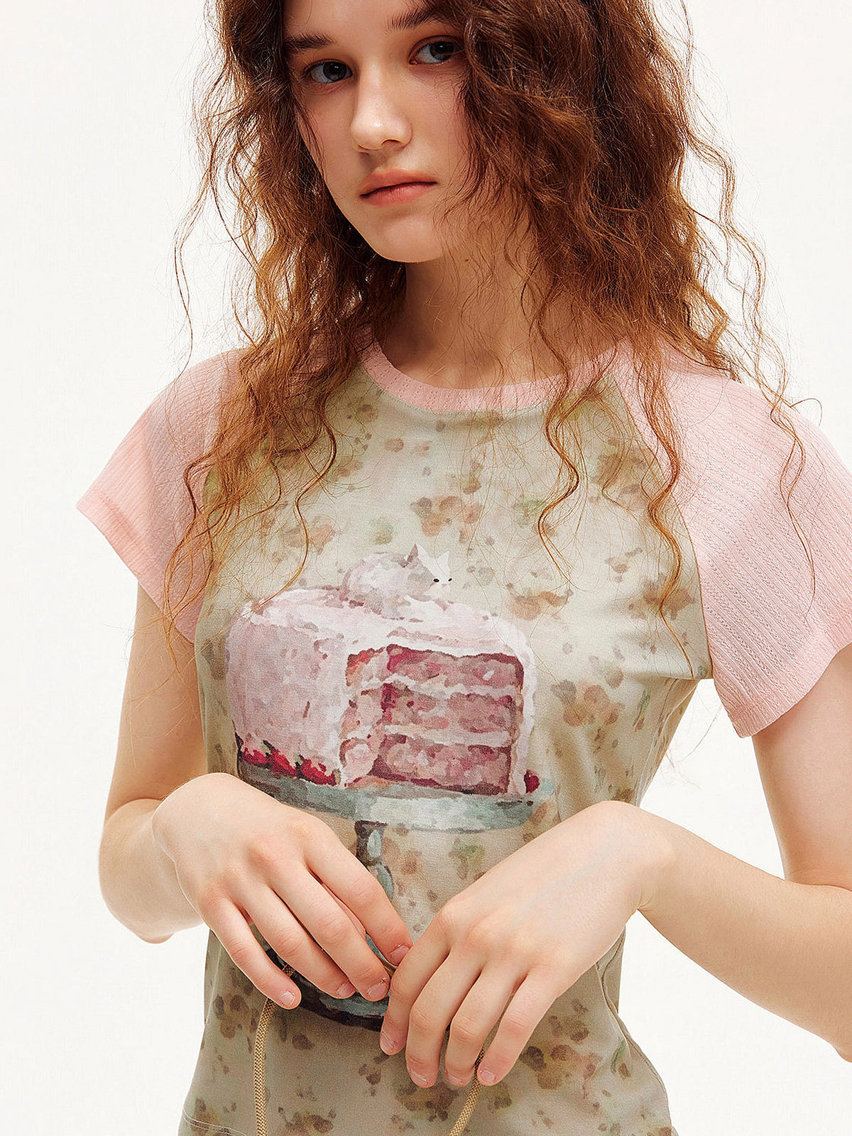 Outtheblue Short Sleeve Cake Graphic Raglan Tee | Canton Collective