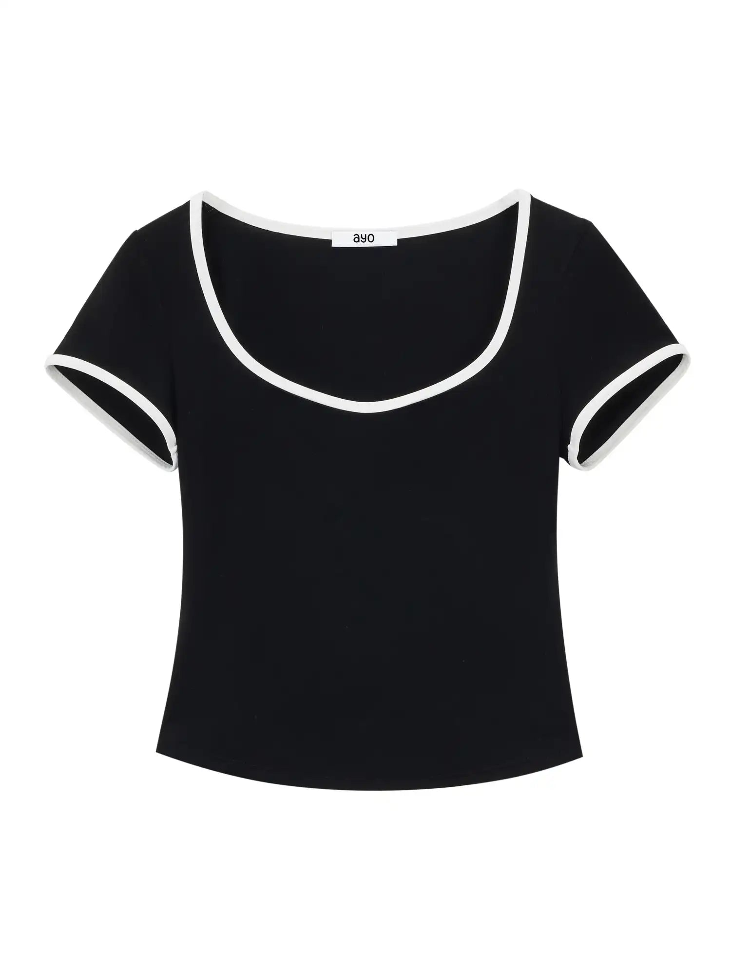 Ayo Short Sleeve Contrast Crop Top | Canton Collective