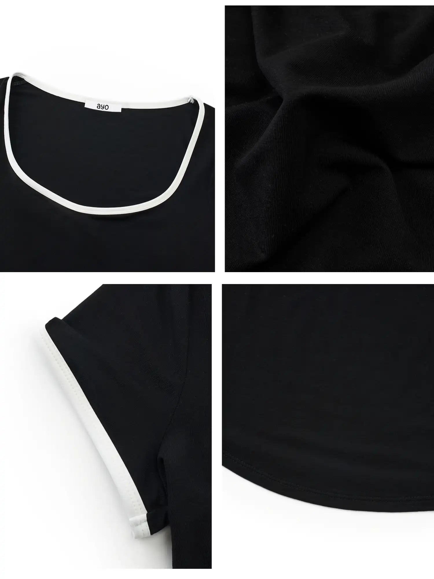 Ayo Short Sleeve Contrast Crop Top | Canton Collective