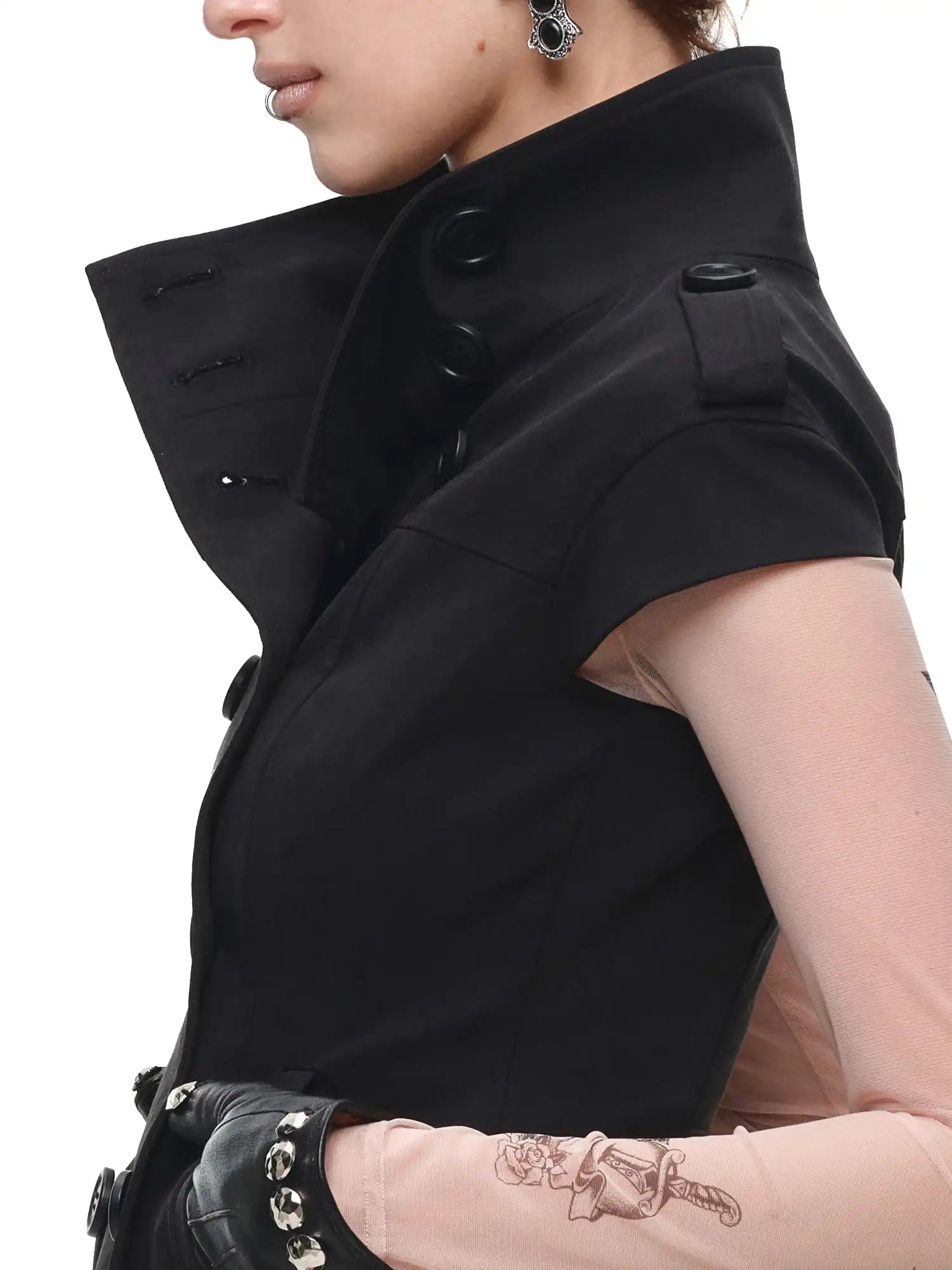 1Jinn Studio Short Sleeve Cropped Trench Jacket | Canton Collective