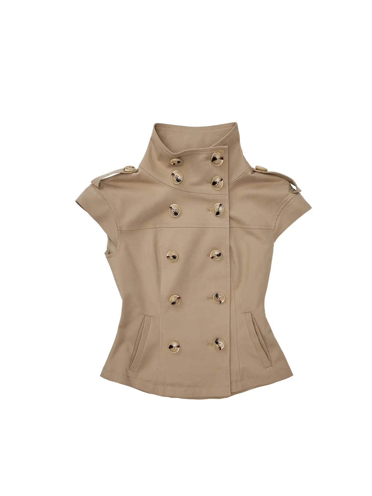 1Jinn Studio Short Sleeve Cropped Trench Jacket | Canton Collective