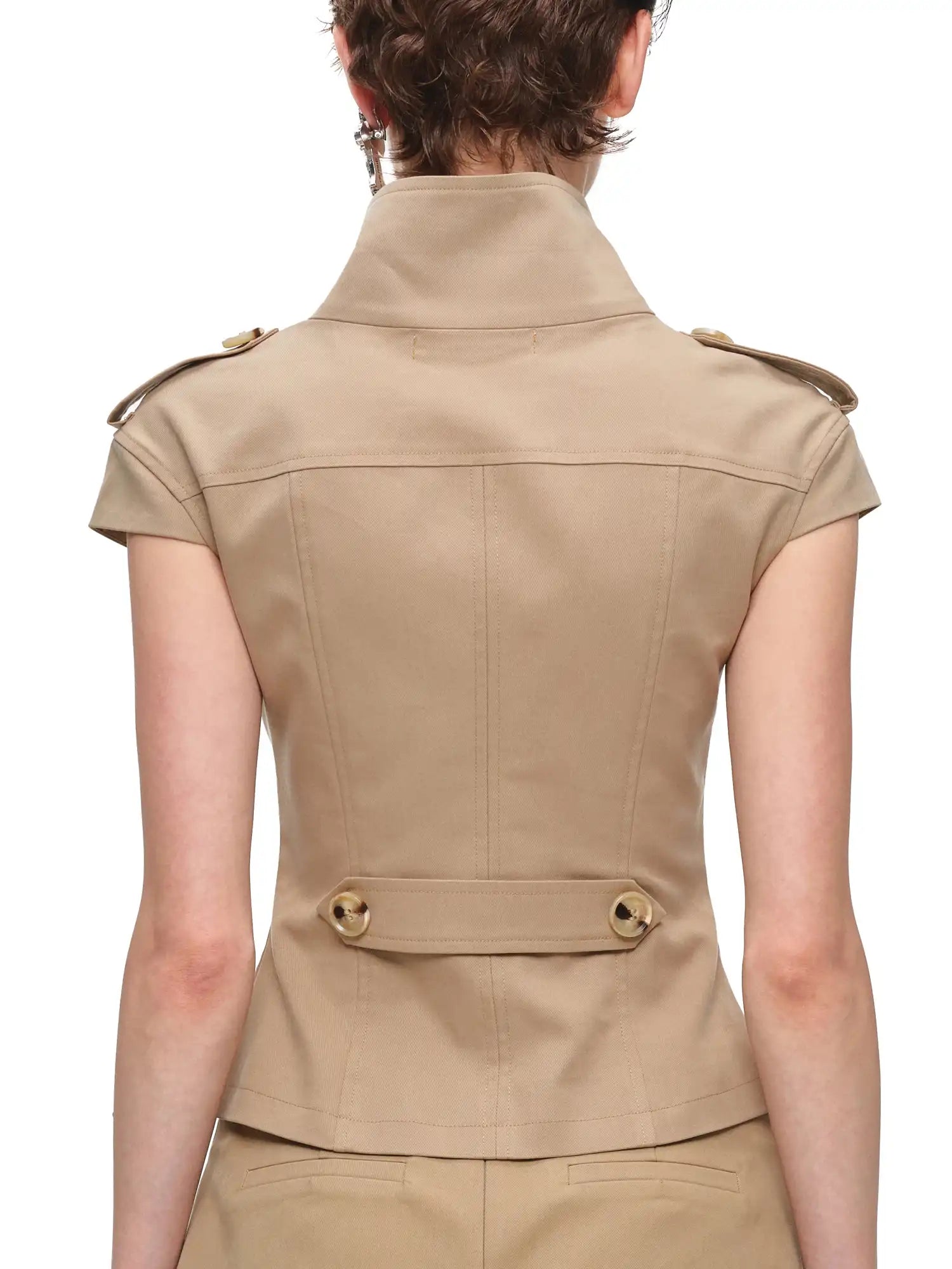 1Jinn Studio Short Sleeve Cropped Trench Jacket | Canton Collective