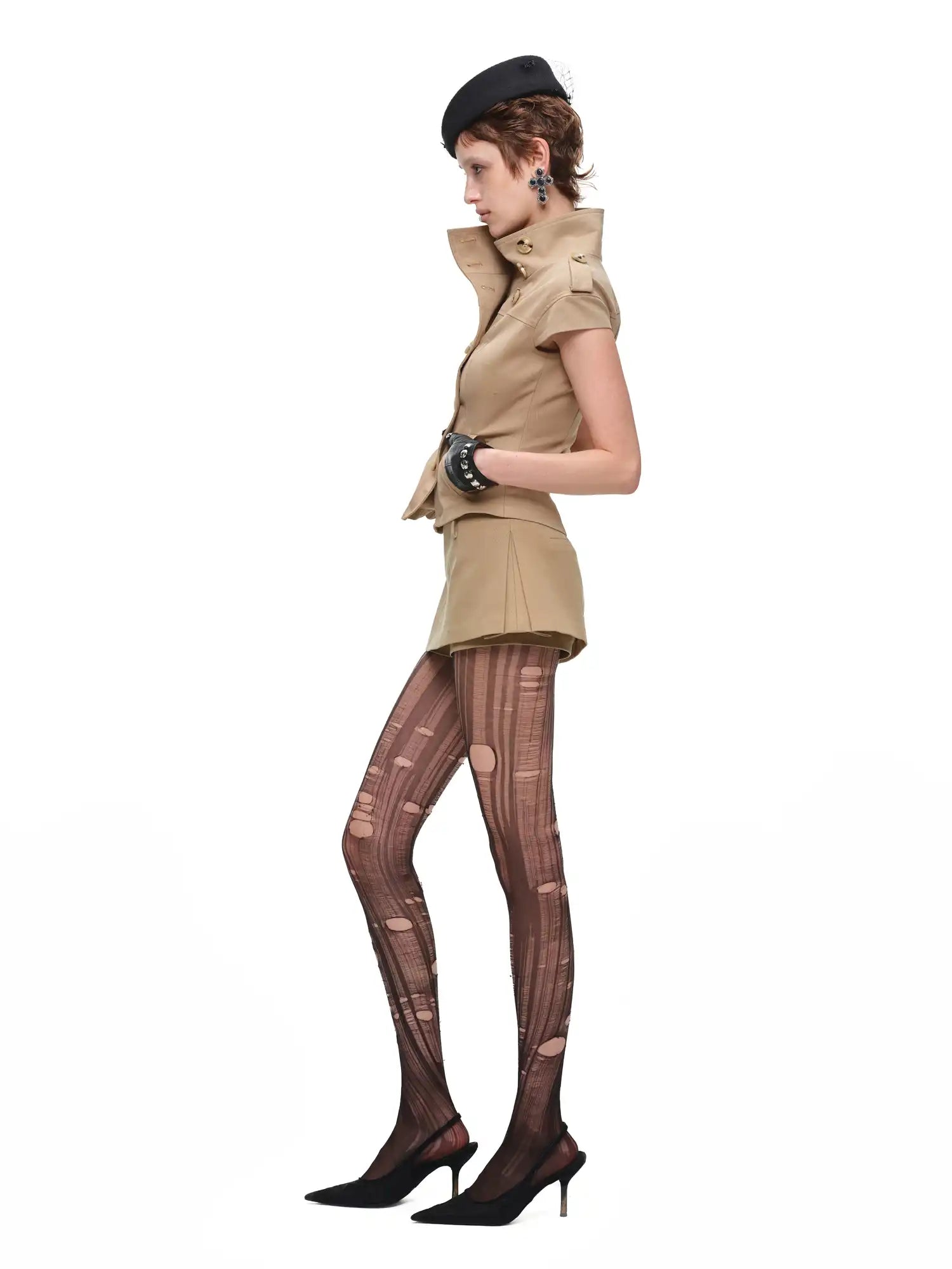 1Jinn Studio Short Sleeve Cropped Trench Jacket | Canton Collective
