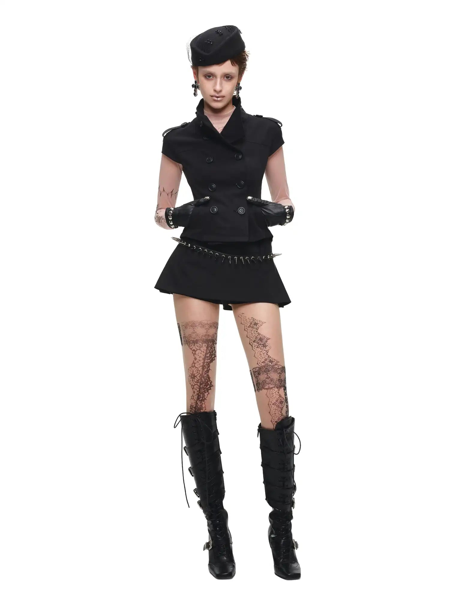 1Jinn Studio Short Sleeve Cropped Trench Jacket | Canton Collective