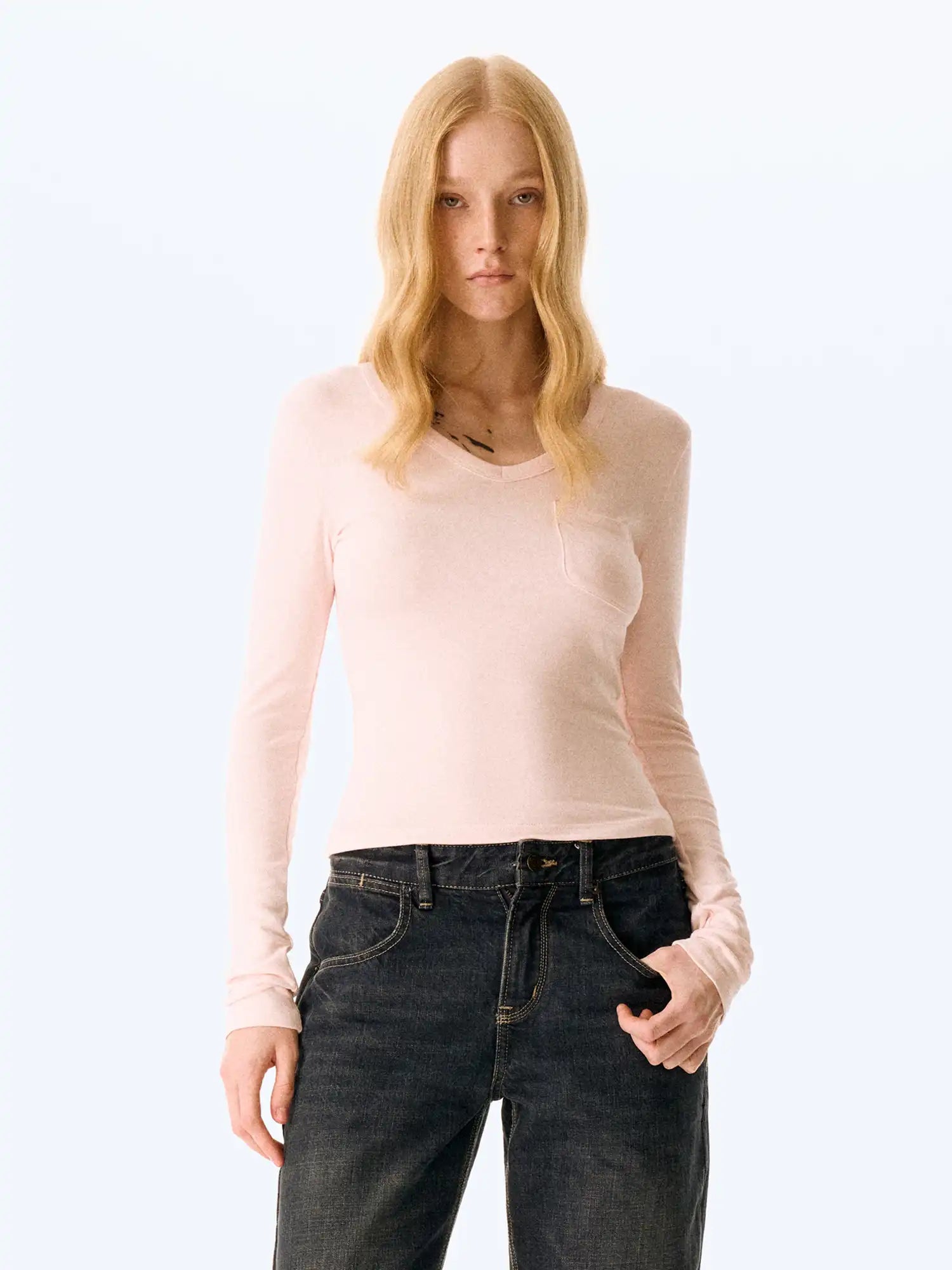 FirstFloor Silky V-Neck Base Top | Canton Collective