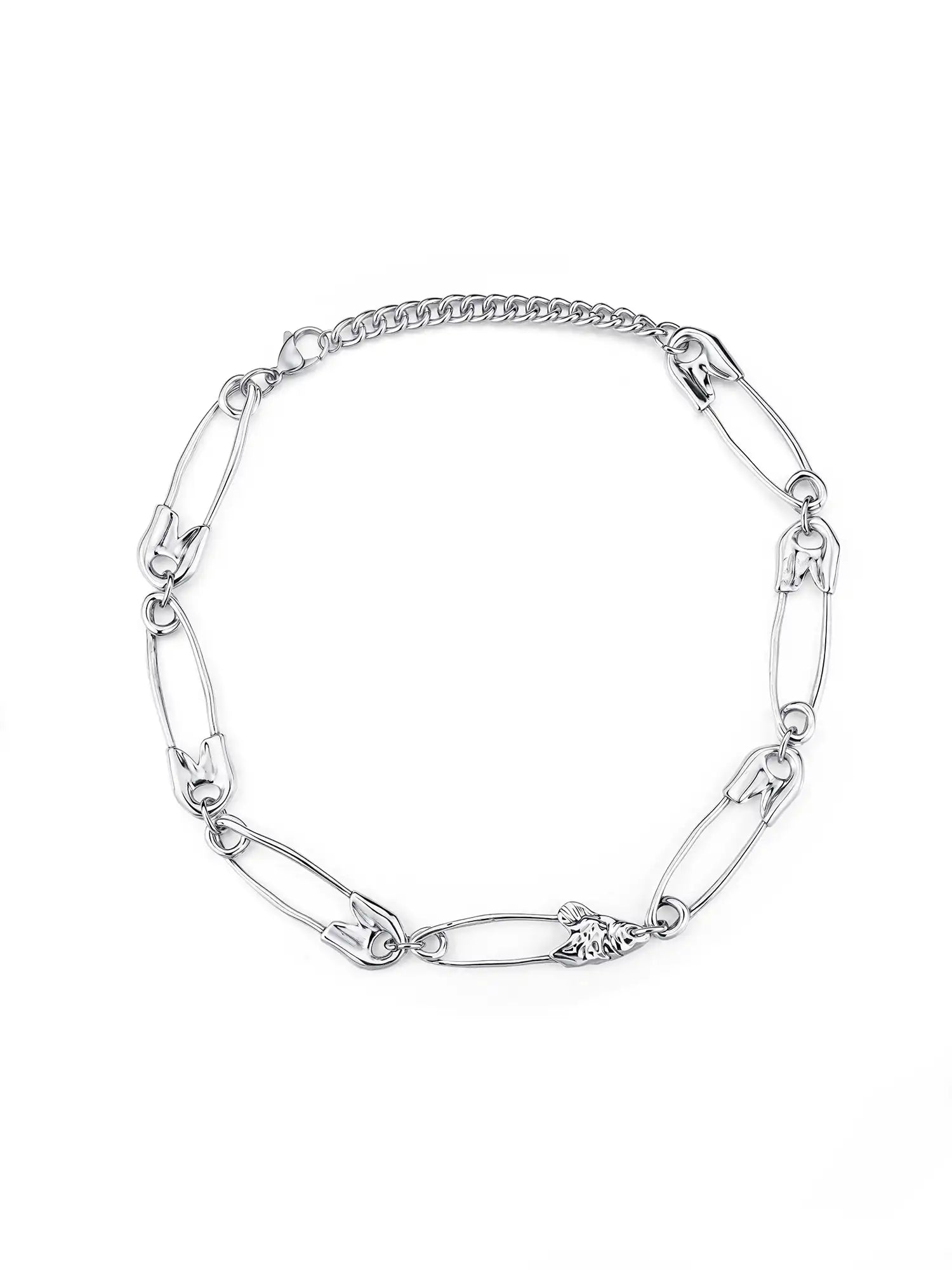 1Jinn M2M Silver Fishbone Safety-Pin Choker | Canton Collective