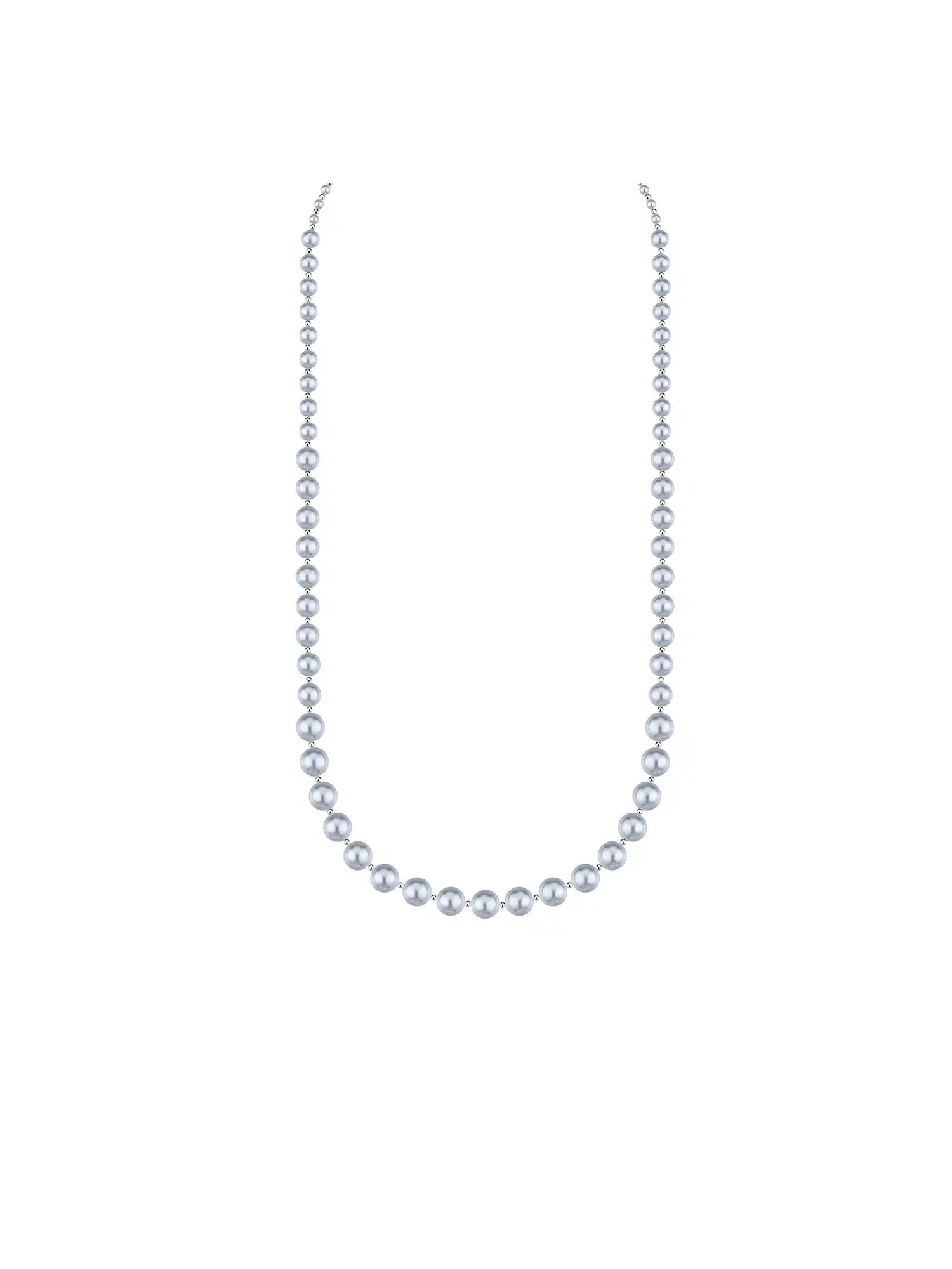 1Jinn M2M Simple Silver Pearl Long Necklace | Canton Collective