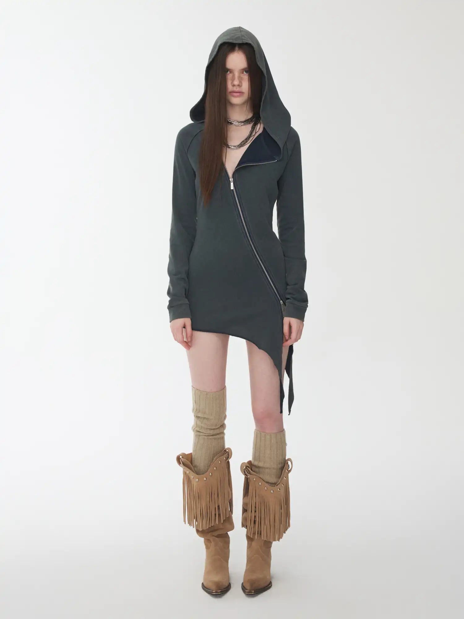 1Jinn Studio Slanted Placket Hoodie Dress | Canton Collective
