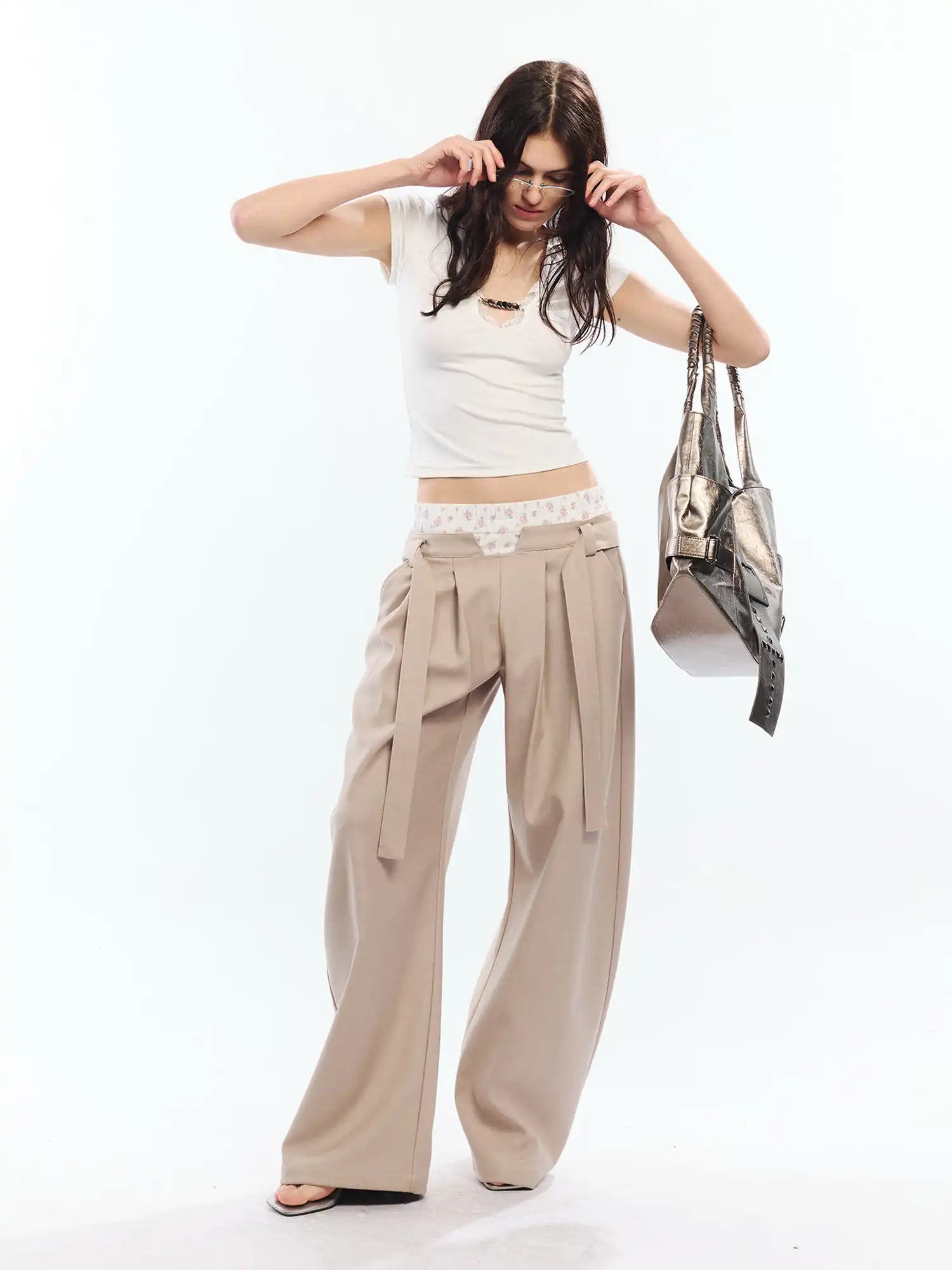 2th Desire Slouchy Deconstructed Layered High Waist Pants | Canton Collective
