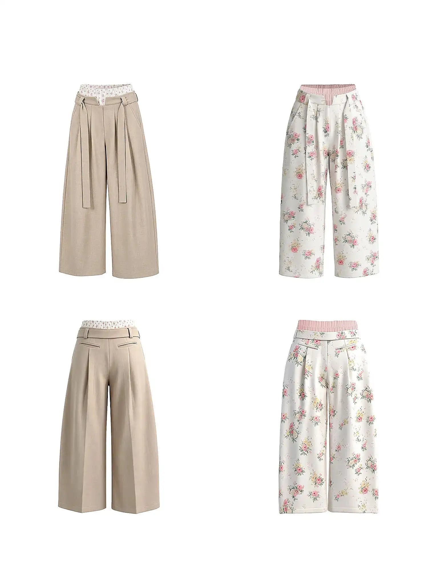 2th Desire Slouchy Deconstructed Layered High Waist Pants | Canton Collective