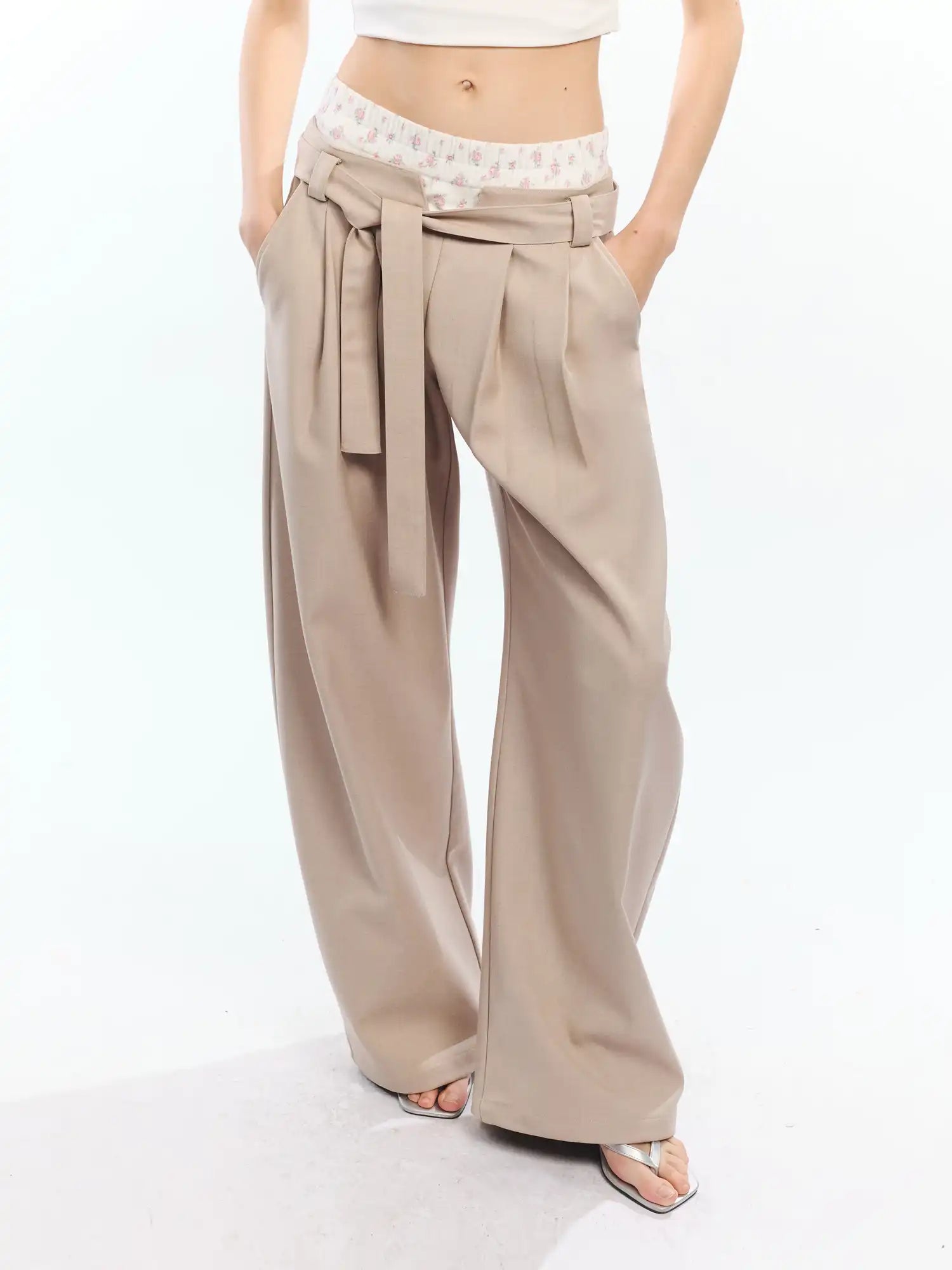 2th Desire Slouchy Deconstructed Layered High Waist Pants | Canton Collective