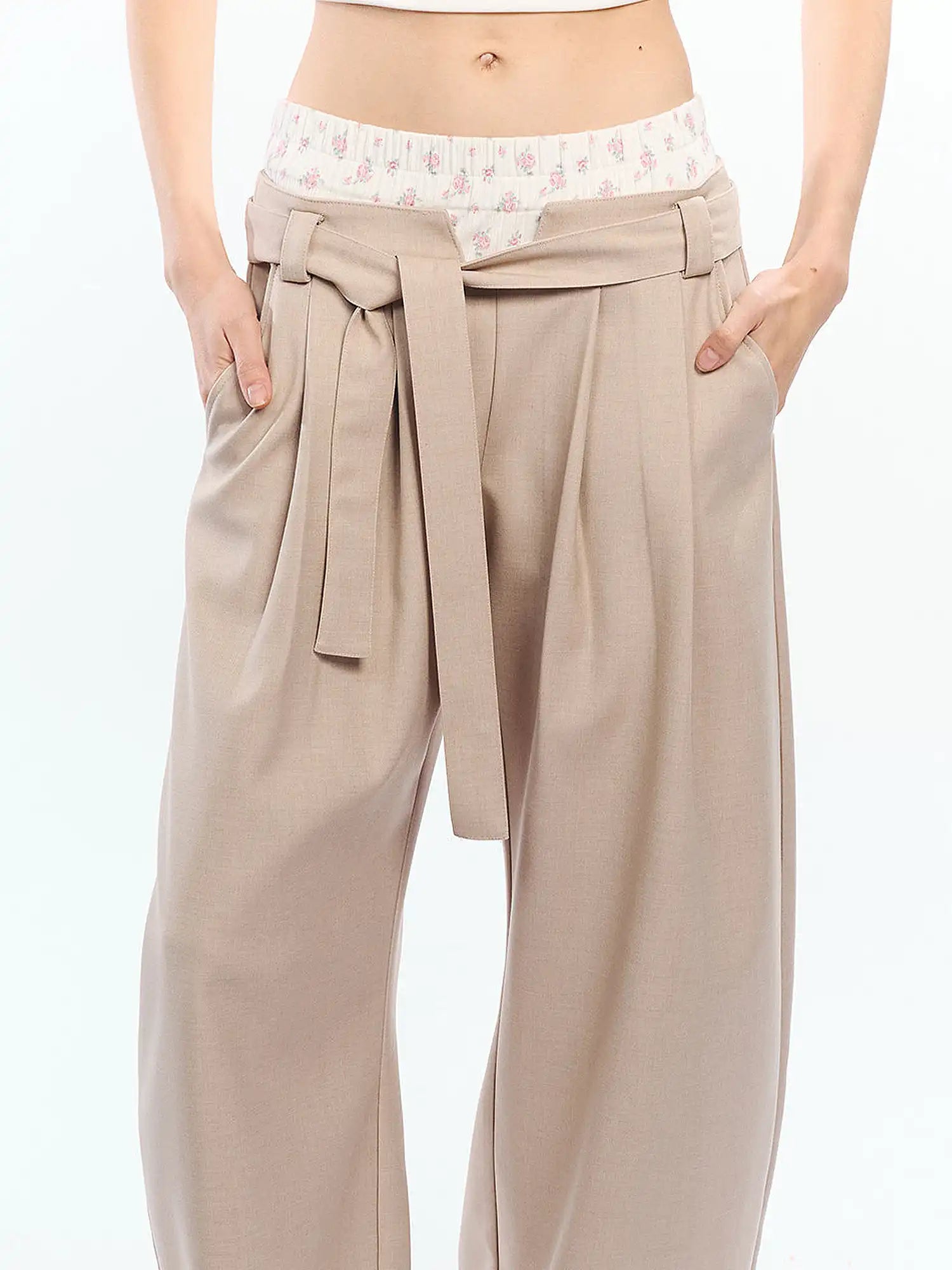 2th Desire Slouchy Deconstructed Layered High Waist Pants | Canton Collective